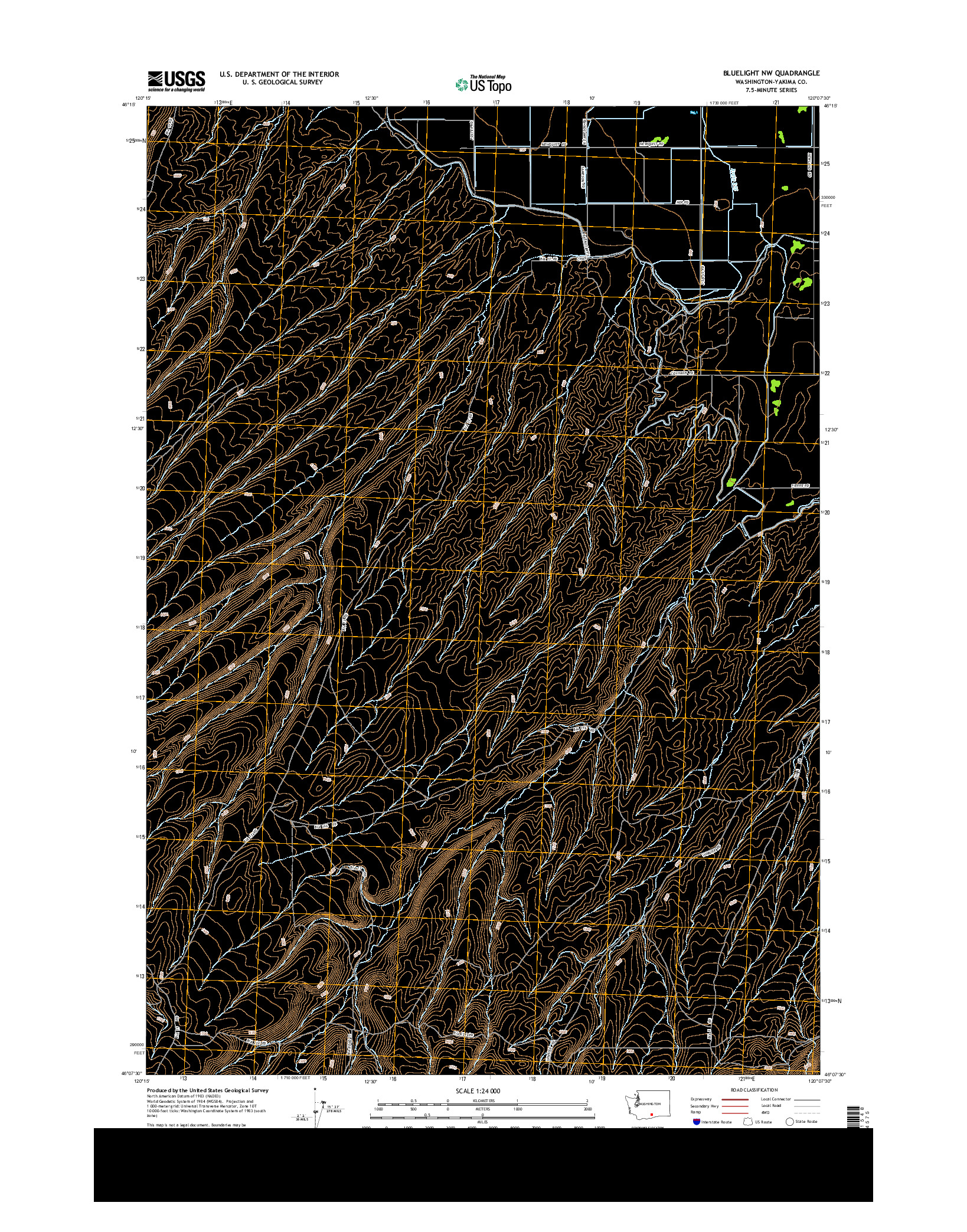 USGS US TOPO 7.5-MINUTE MAP FOR BLUELIGHT NW, WA 2013