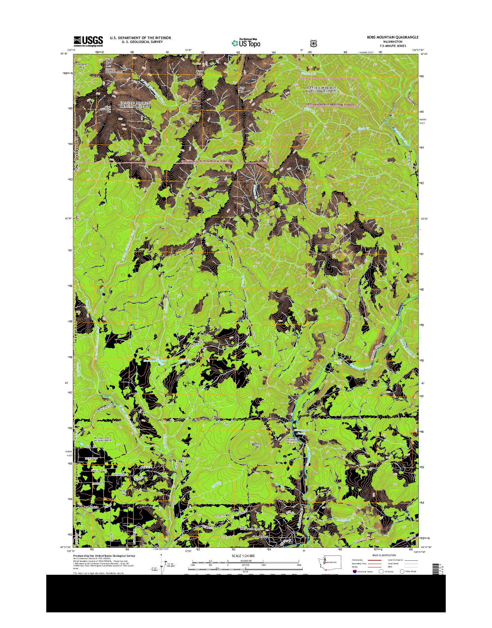 USGS US TOPO 7.5-MINUTE MAP FOR BOBS MOUNTAIN, WA 2013