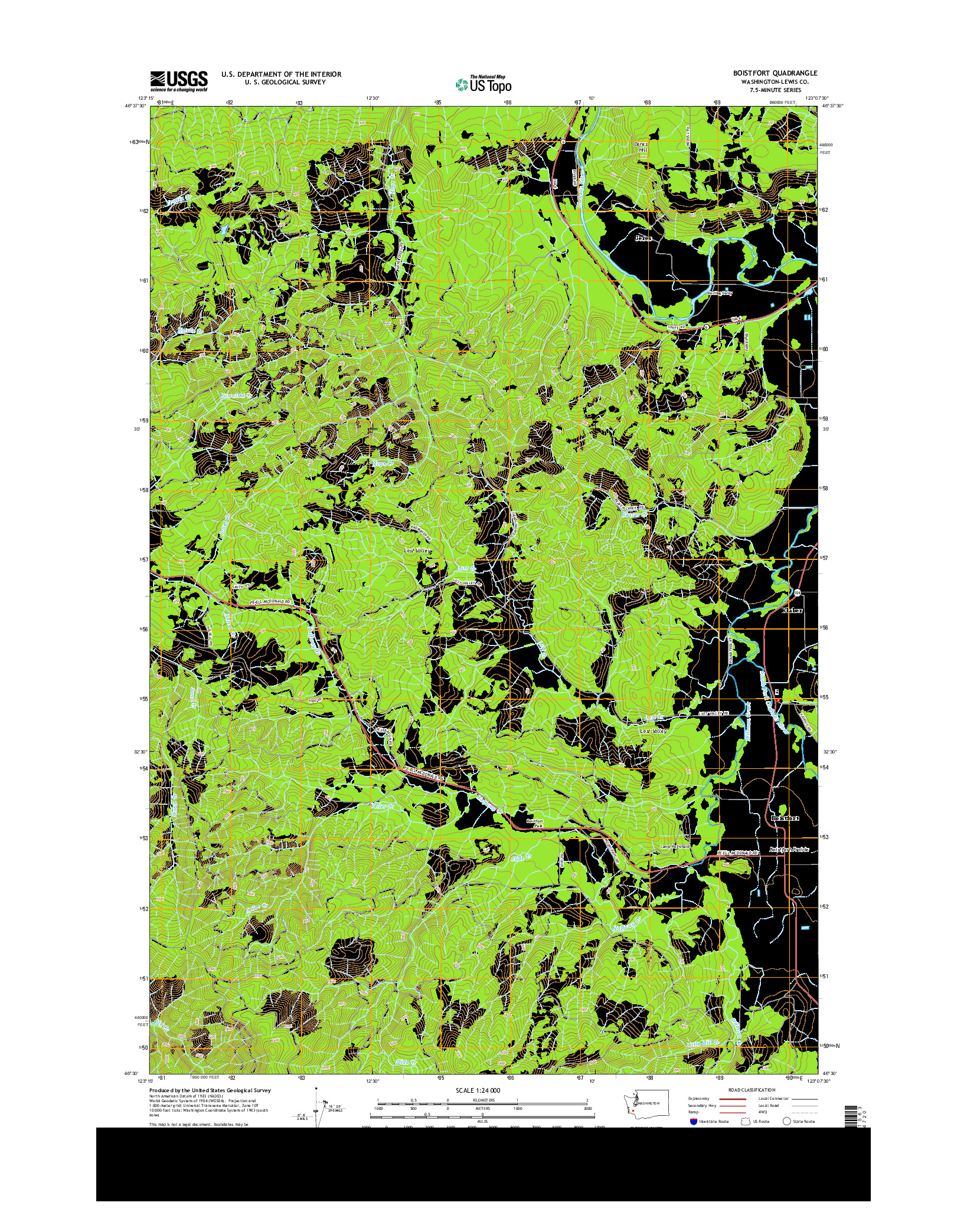 USGS US TOPO 7.5-MINUTE MAP FOR BOISTFORT, WA 2013