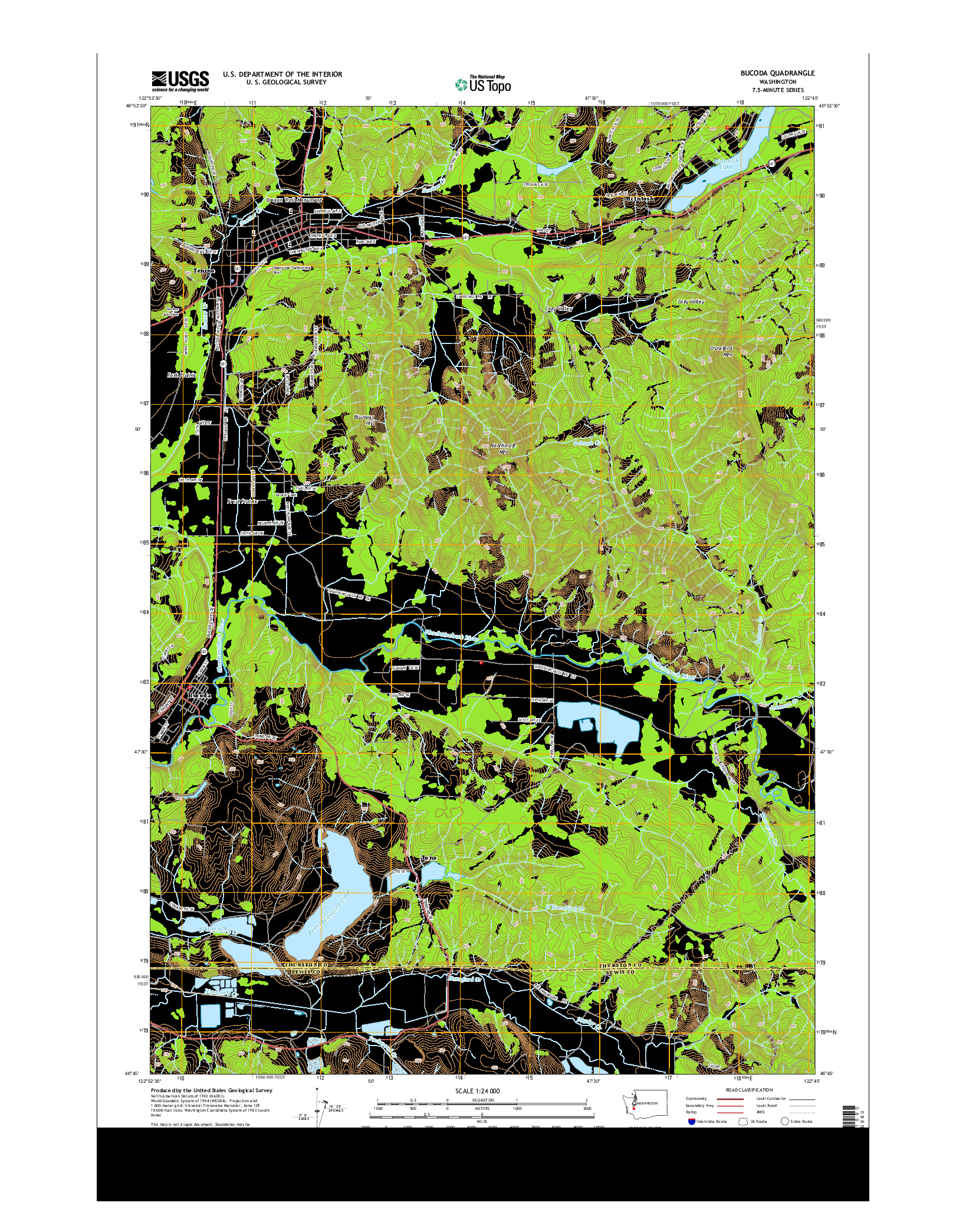 USGS US TOPO 7.5-MINUTE MAP FOR BUCODA, WA 2013