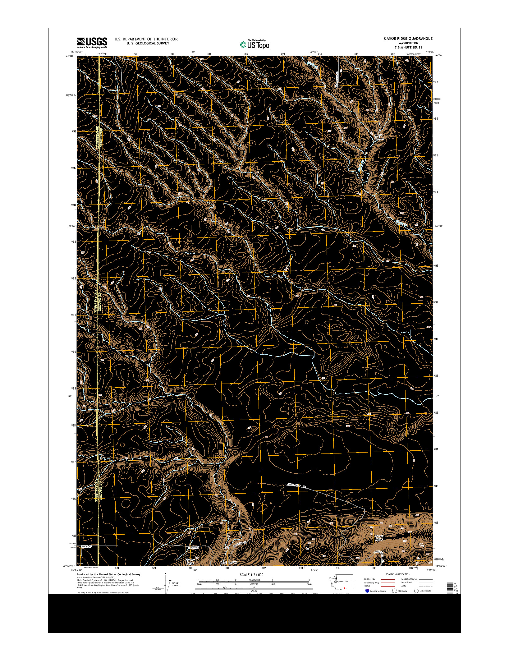 USGS US TOPO 7.5-MINUTE MAP FOR CANOE RIDGE, WA 2013