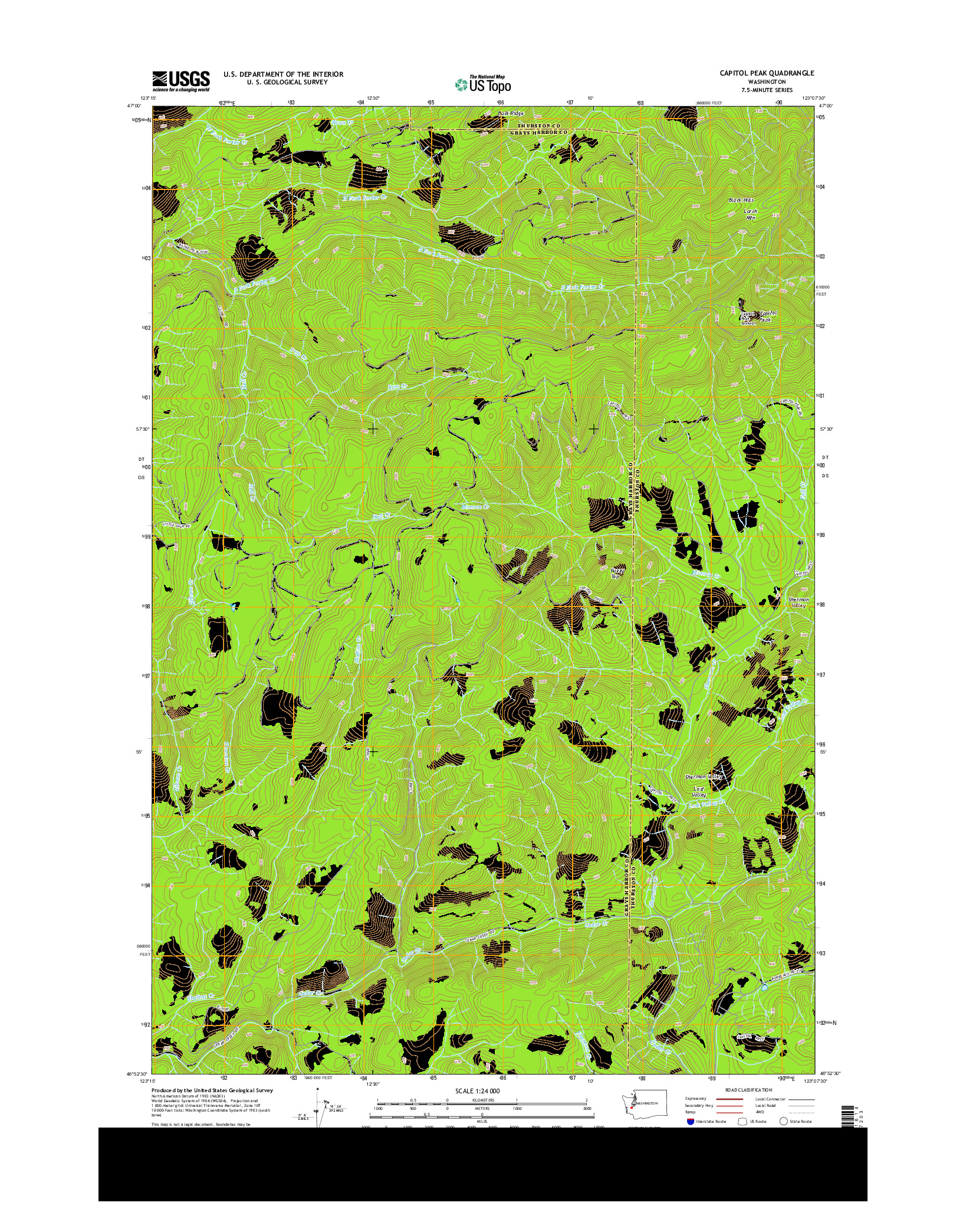 USGS US TOPO 7.5-MINUTE MAP FOR CAPITOL PEAK, WA 2013