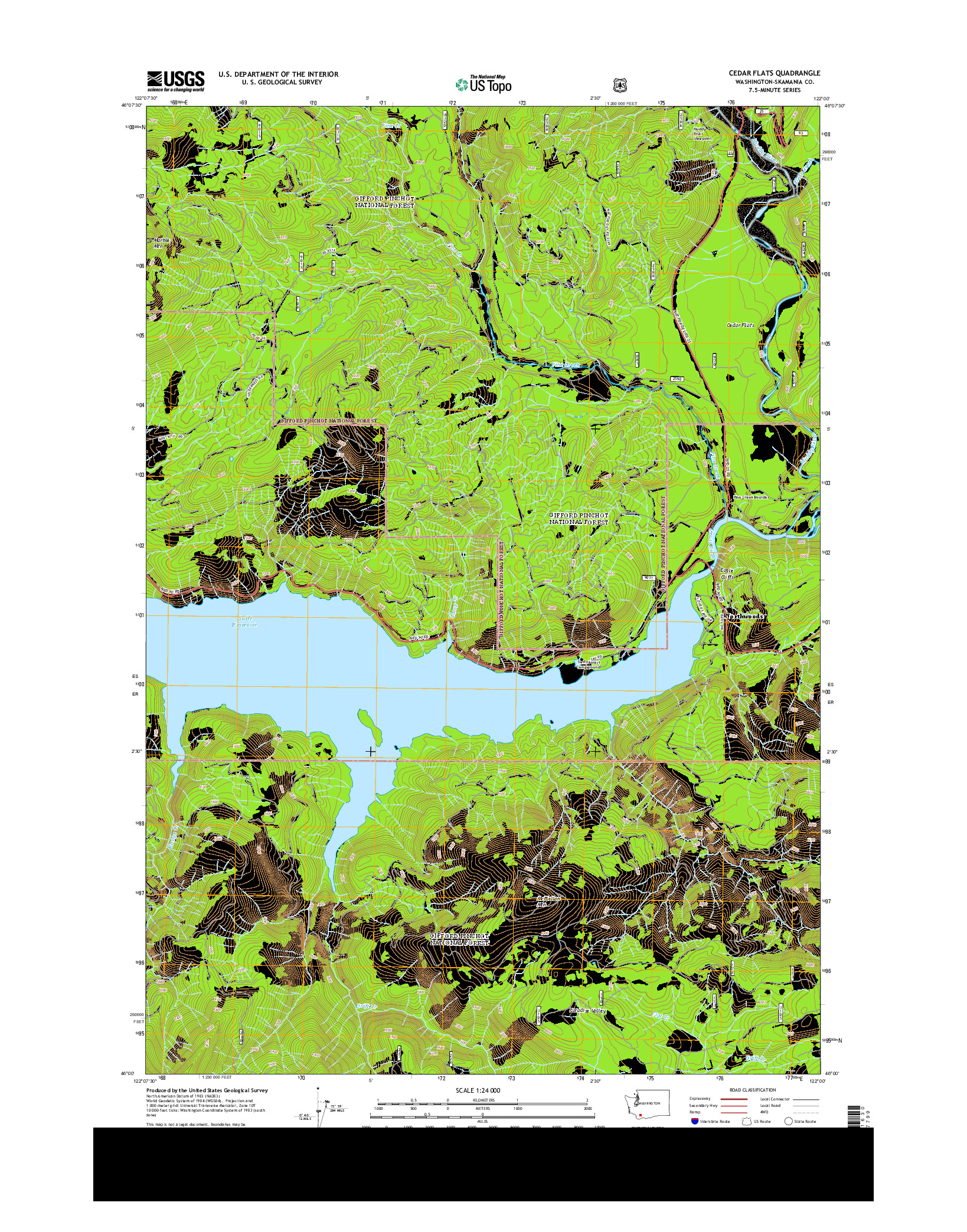 USGS US TOPO 7.5-MINUTE MAP FOR CEDAR FLATS, WA 2013