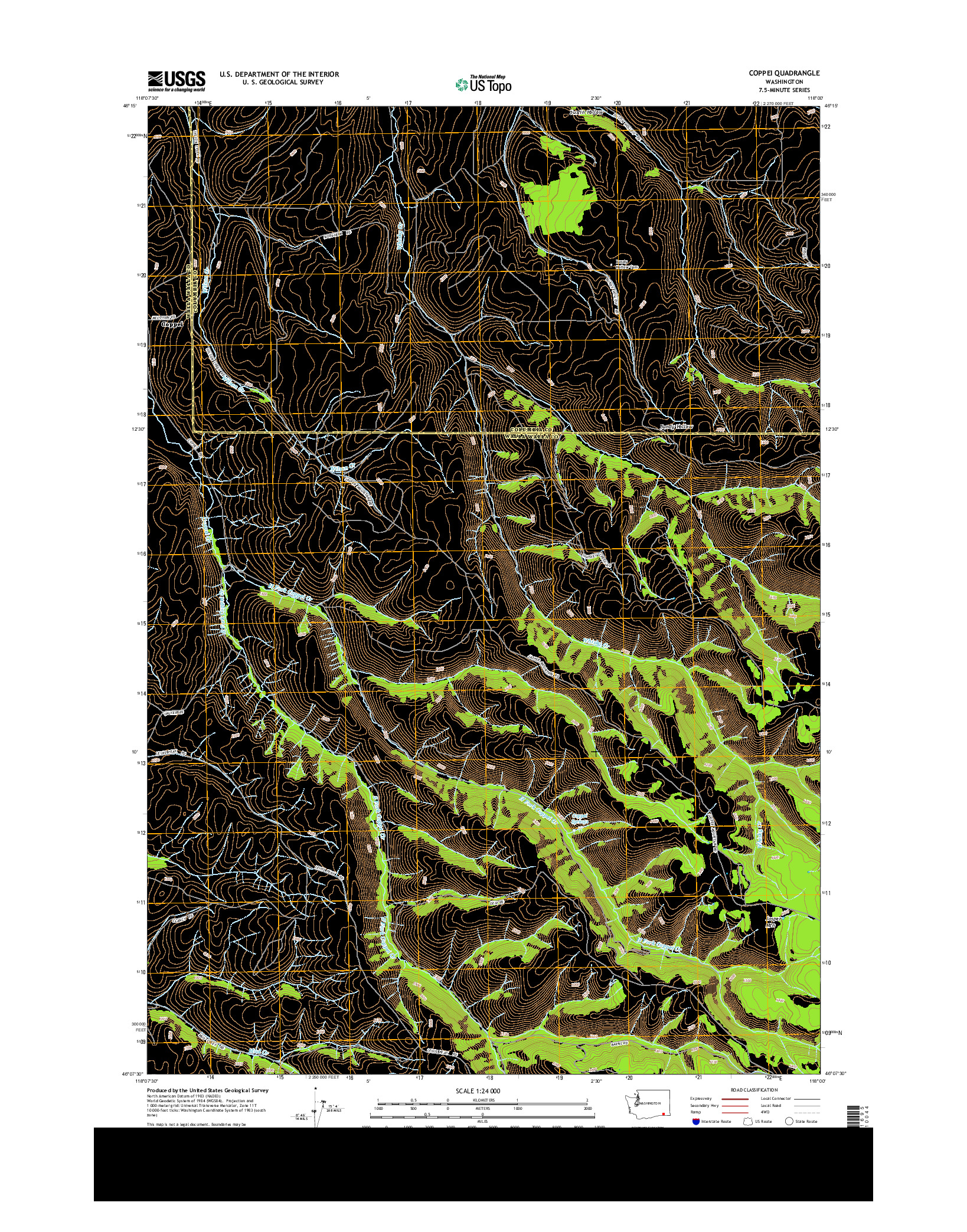 USGS US TOPO 7.5-MINUTE MAP FOR COPPEI, WA 2013