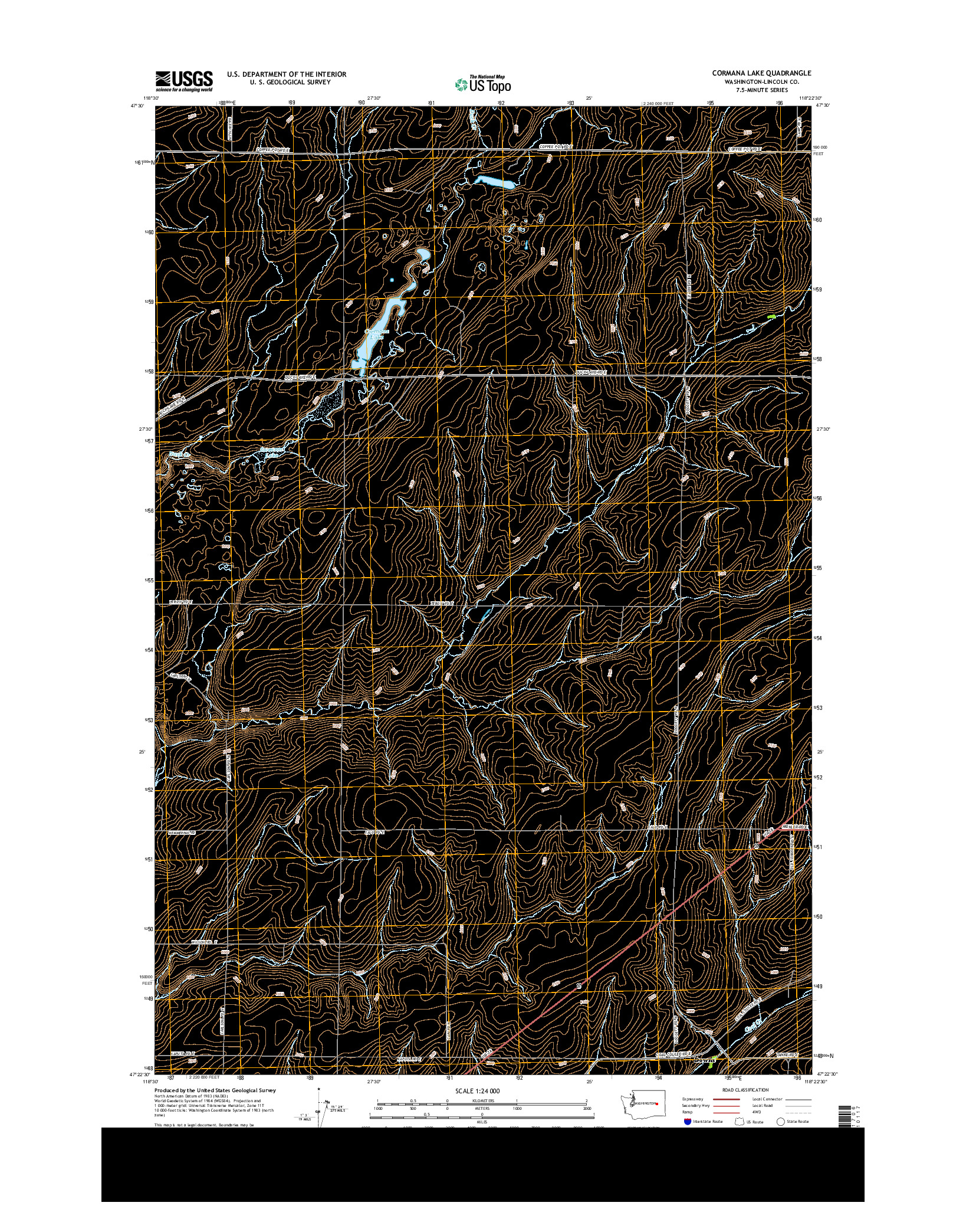 USGS US TOPO 7.5-MINUTE MAP FOR CORMANA LAKE, WA 2013