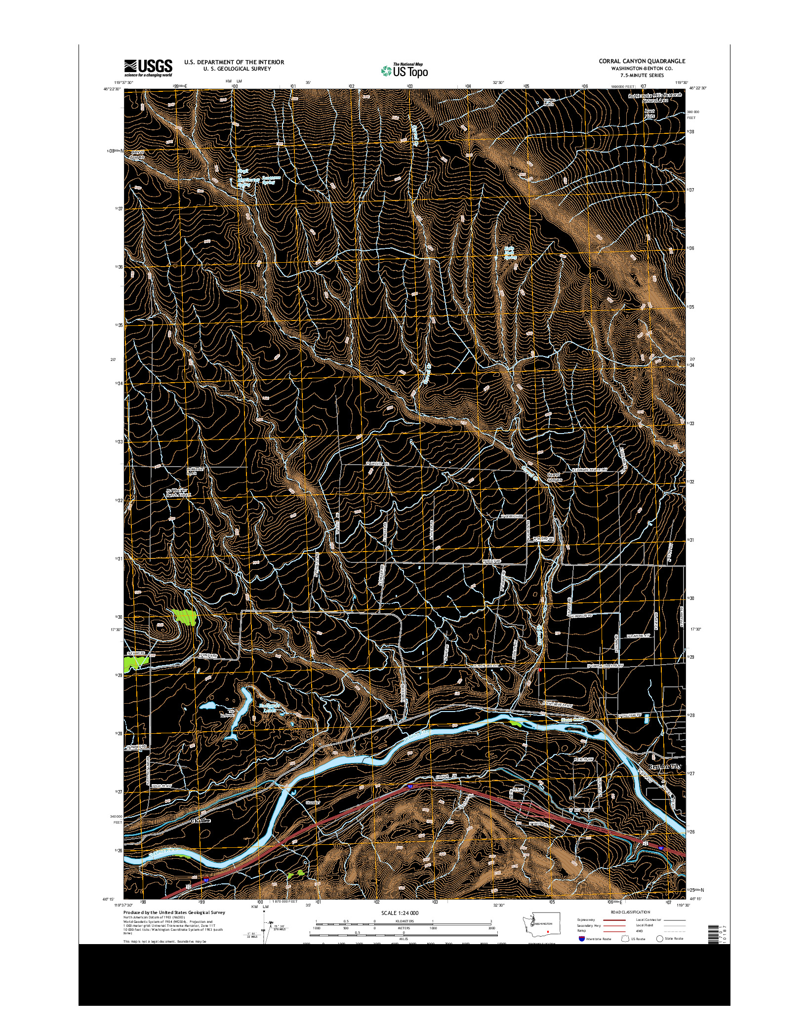 USGS US TOPO 7.5-MINUTE MAP FOR CORRAL CANYON, WA 2013