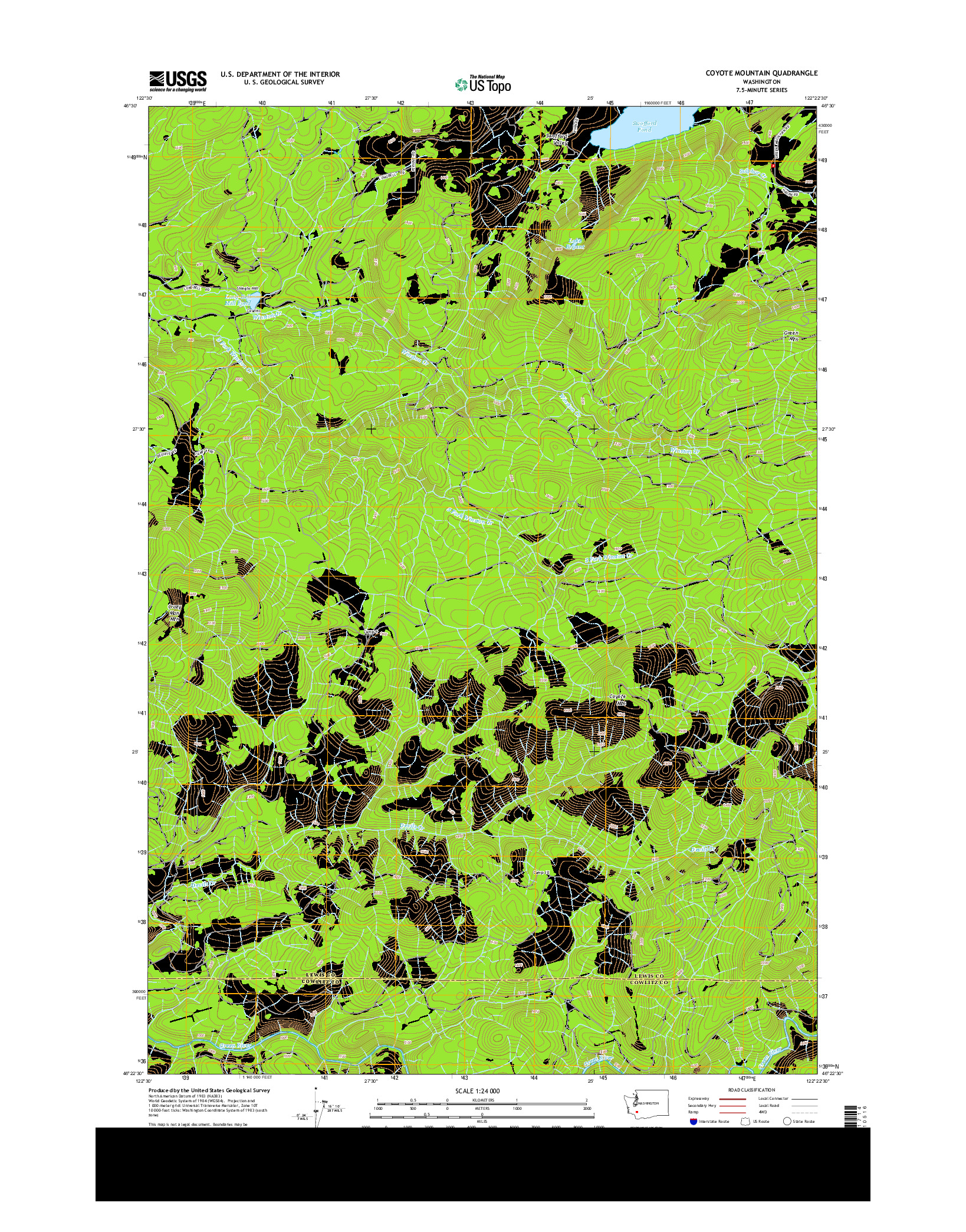 USGS US TOPO 7.5-MINUTE MAP FOR COYOTE MOUNTAIN, WA 2013