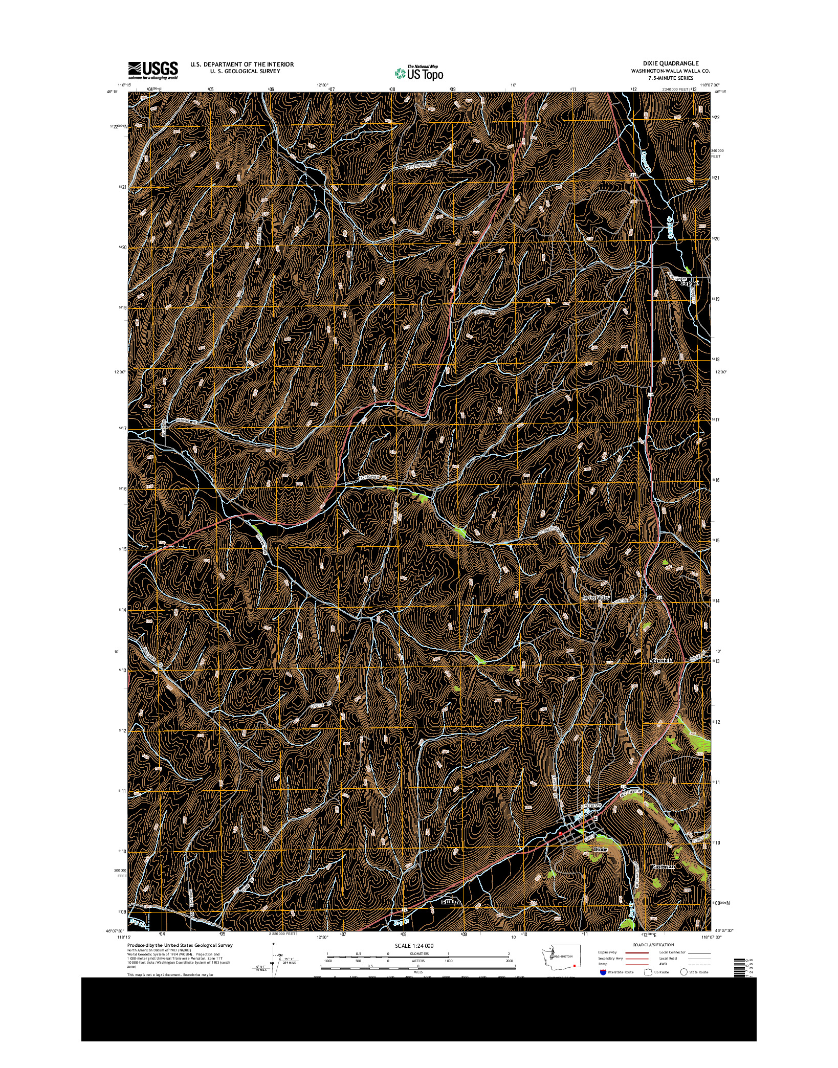 USGS US TOPO 7.5-MINUTE MAP FOR DIXIE, WA 2013