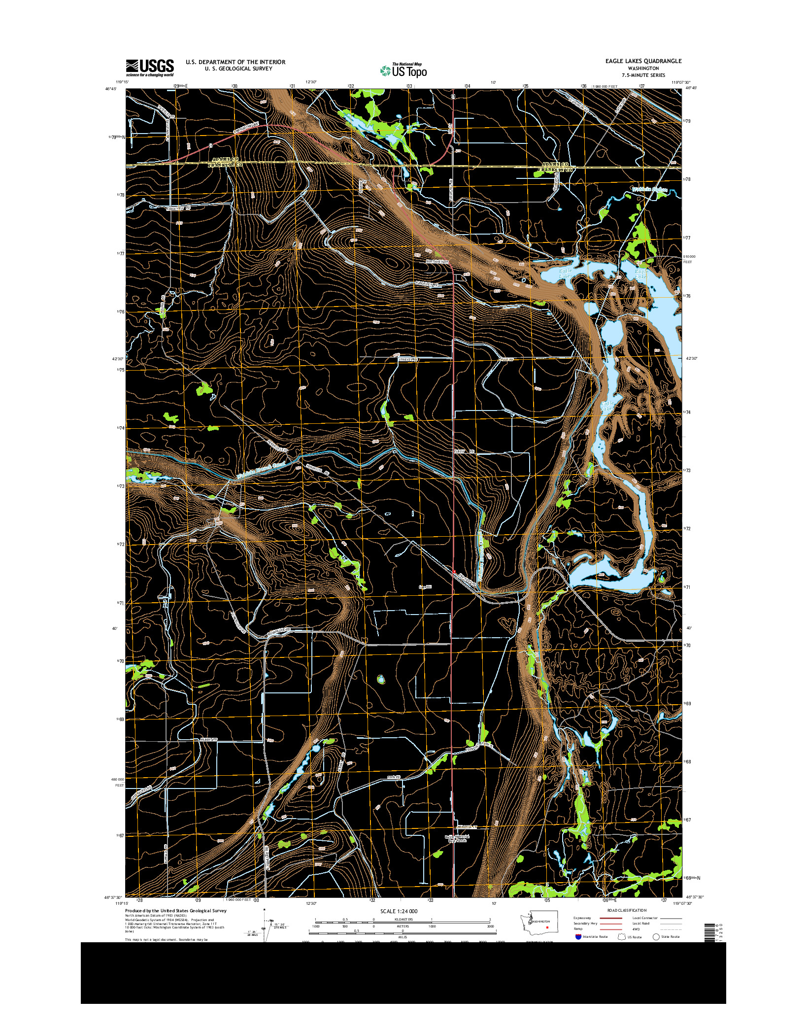 USGS US TOPO 7.5-MINUTE MAP FOR EAGLE LAKES, WA 2013