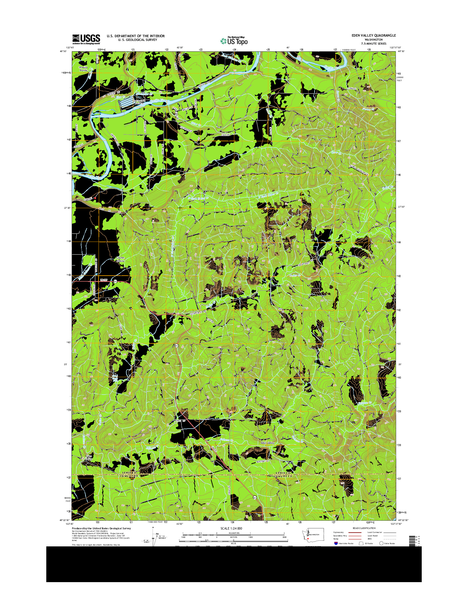 USGS US TOPO 7.5-MINUTE MAP FOR EDEN VALLEY, WA 2013