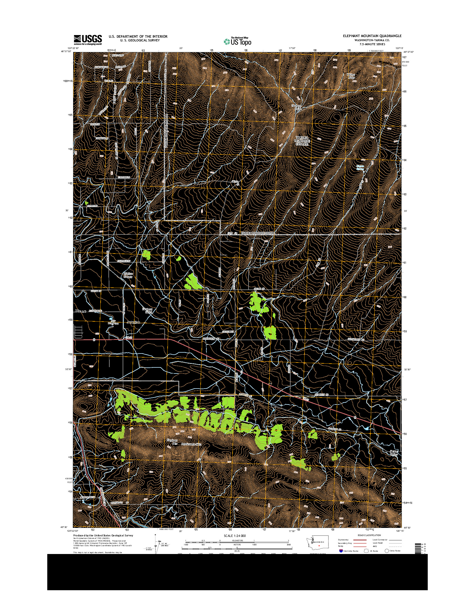 USGS US TOPO 7.5-MINUTE MAP FOR ELEPHANT MOUNTAIN, WA 2013