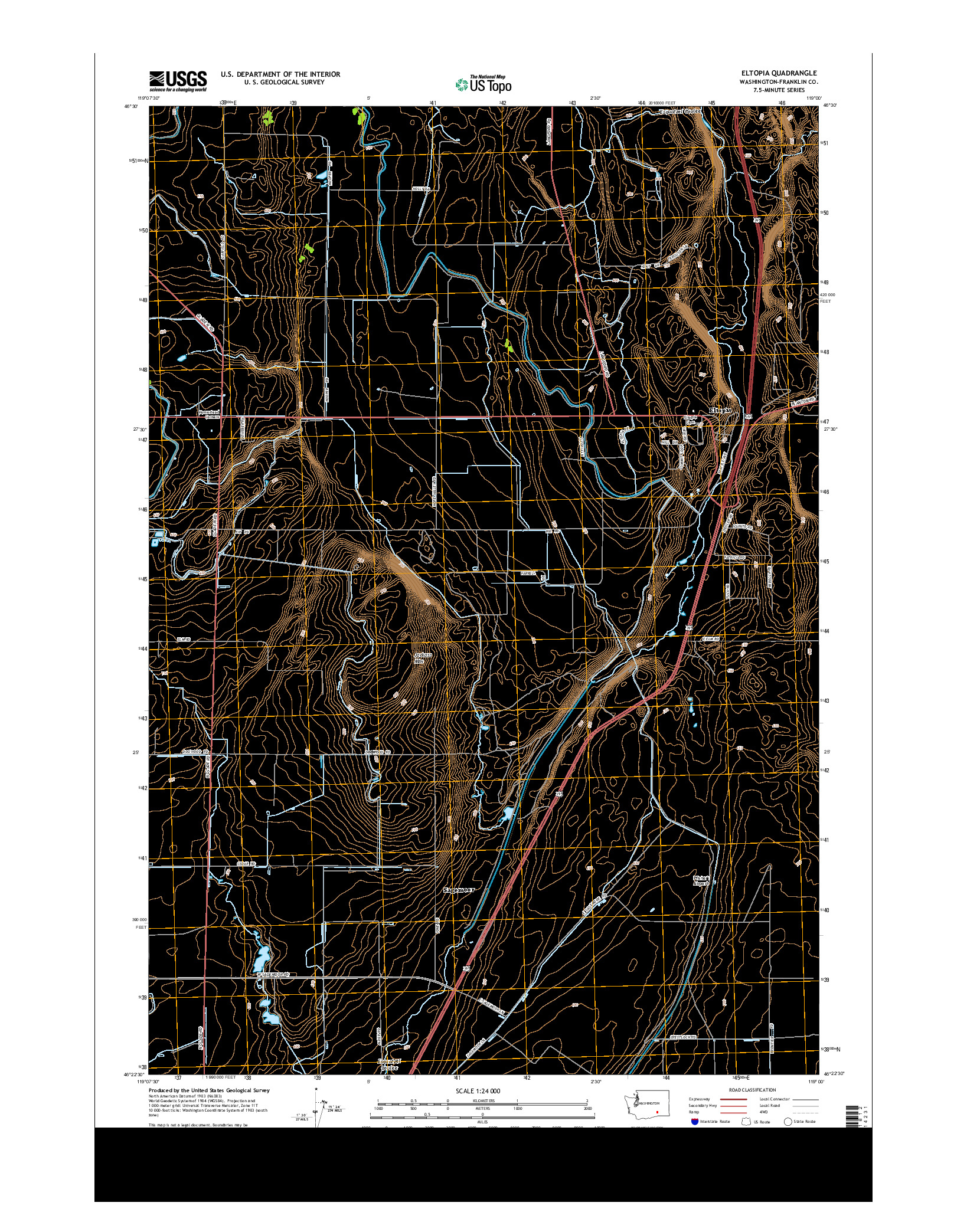 USGS US TOPO 7.5-MINUTE MAP FOR ELTOPIA, WA 2013