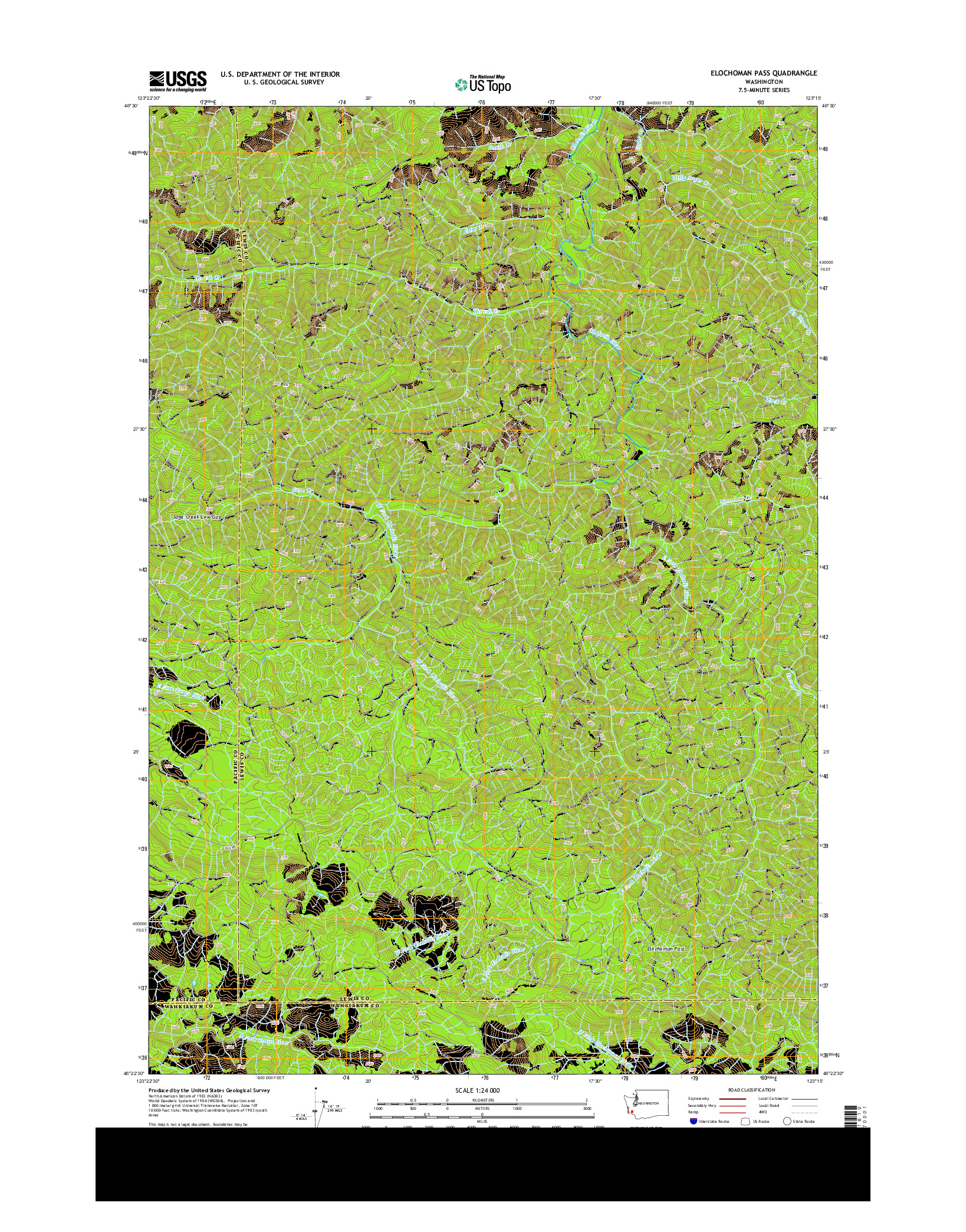 USGS US TOPO 7.5-MINUTE MAP FOR ELOCHOMAN PASS, WA 2013