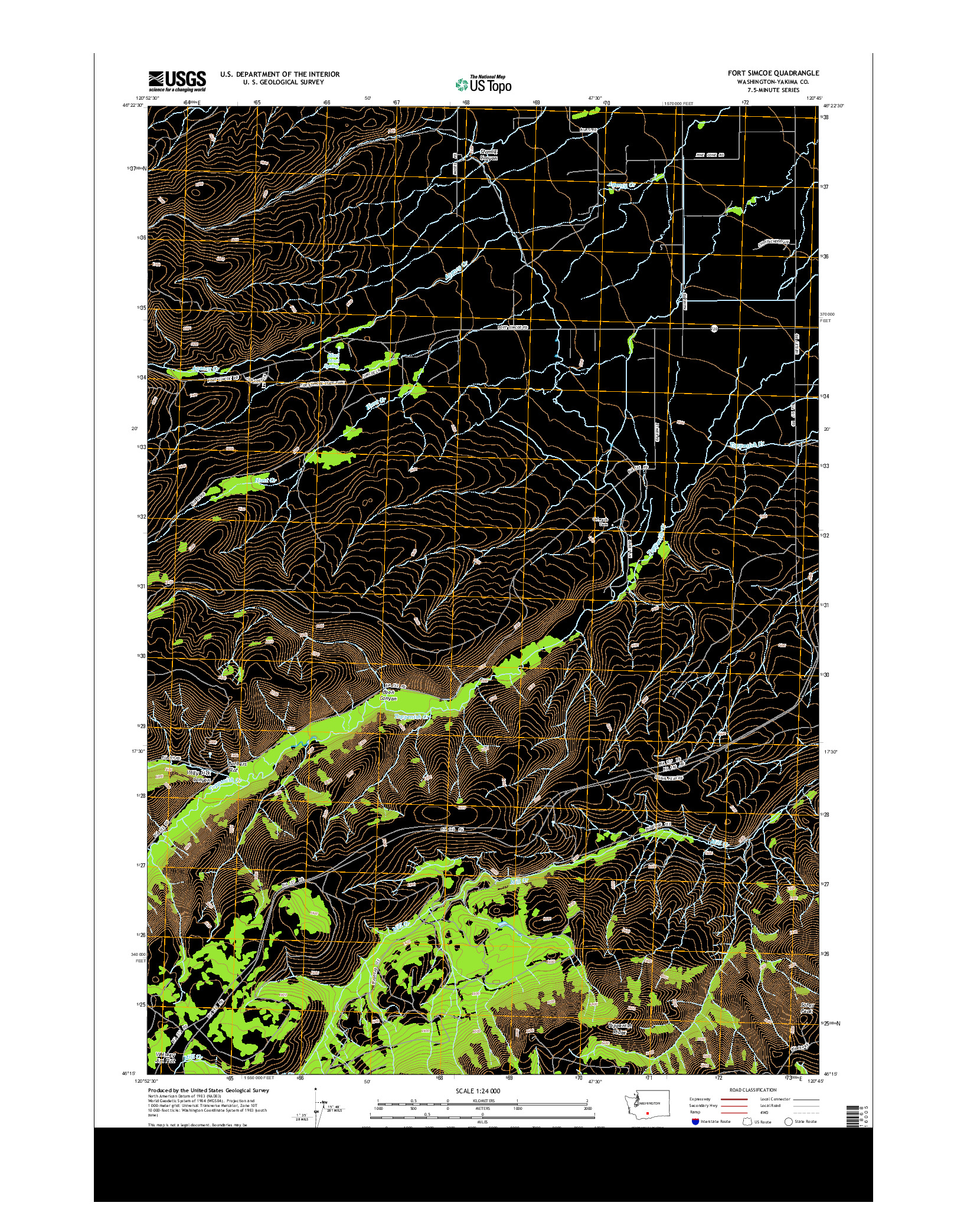 USGS US TOPO 7.5-MINUTE MAP FOR FORT SIMCOE, WA 2013