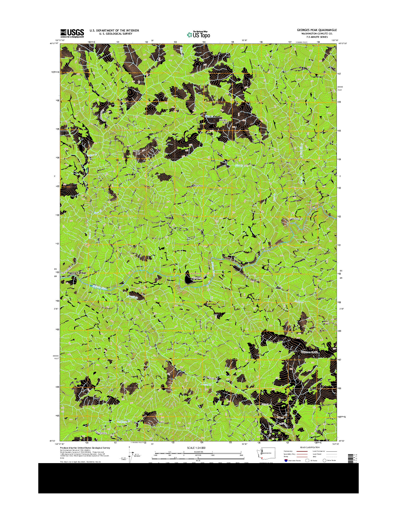 USGS US TOPO 7.5-MINUTE MAP FOR GEORGES PEAK, WA 2013