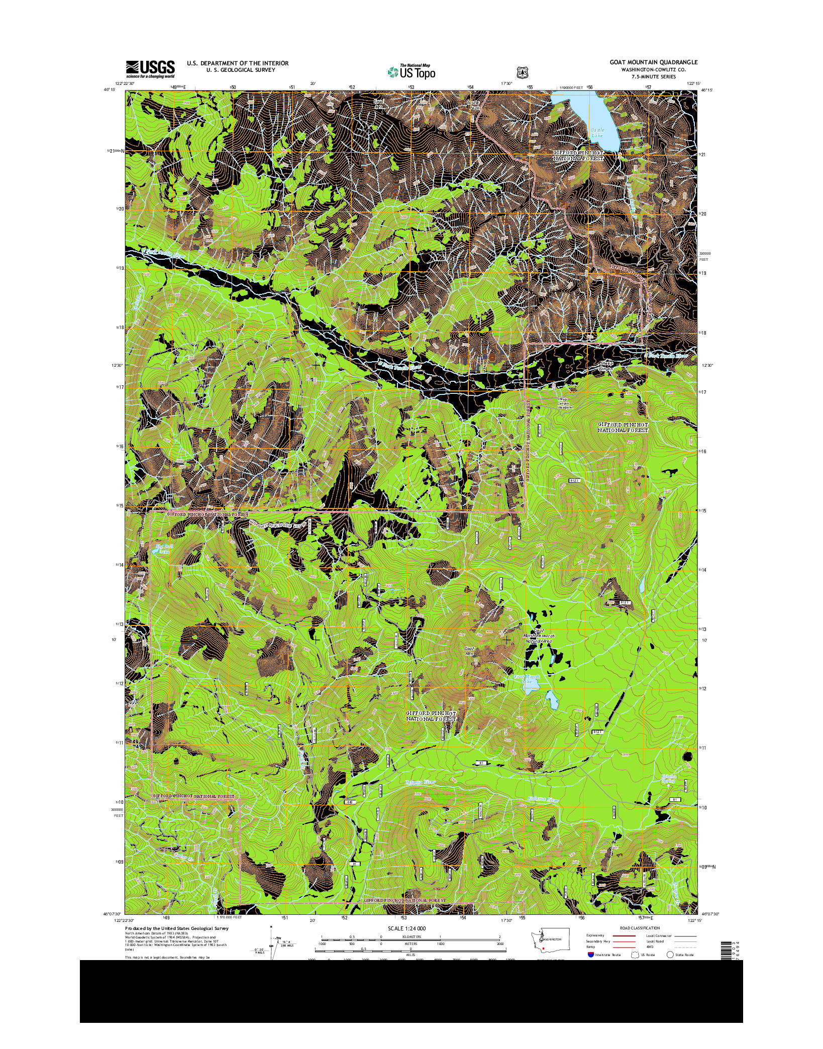 USGS US TOPO 7.5-MINUTE MAP FOR GOAT MOUNTAIN, WA 2013