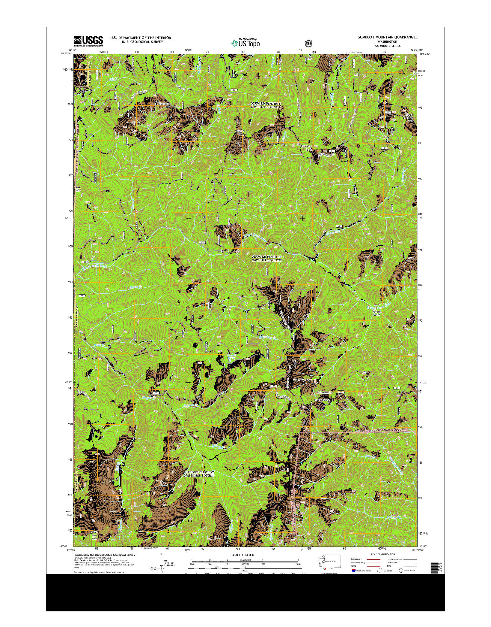USGS US TOPO 7.5-MINUTE MAP FOR GUMBOOT MOUNTAIN, WA 2013