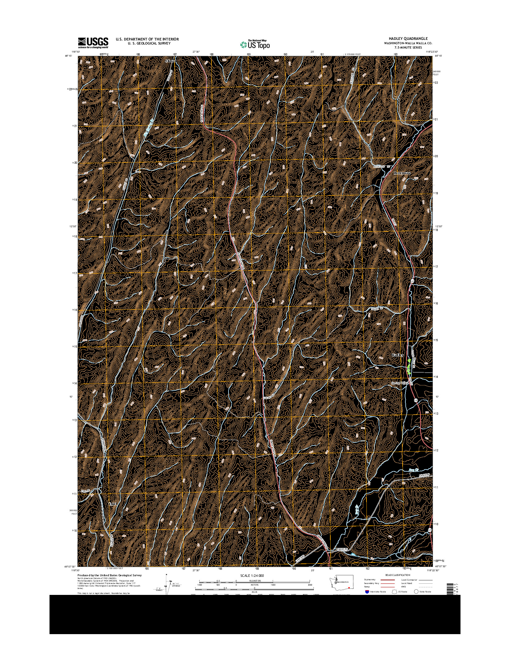 USGS US TOPO 7.5-MINUTE MAP FOR HADLEY, WA 2013