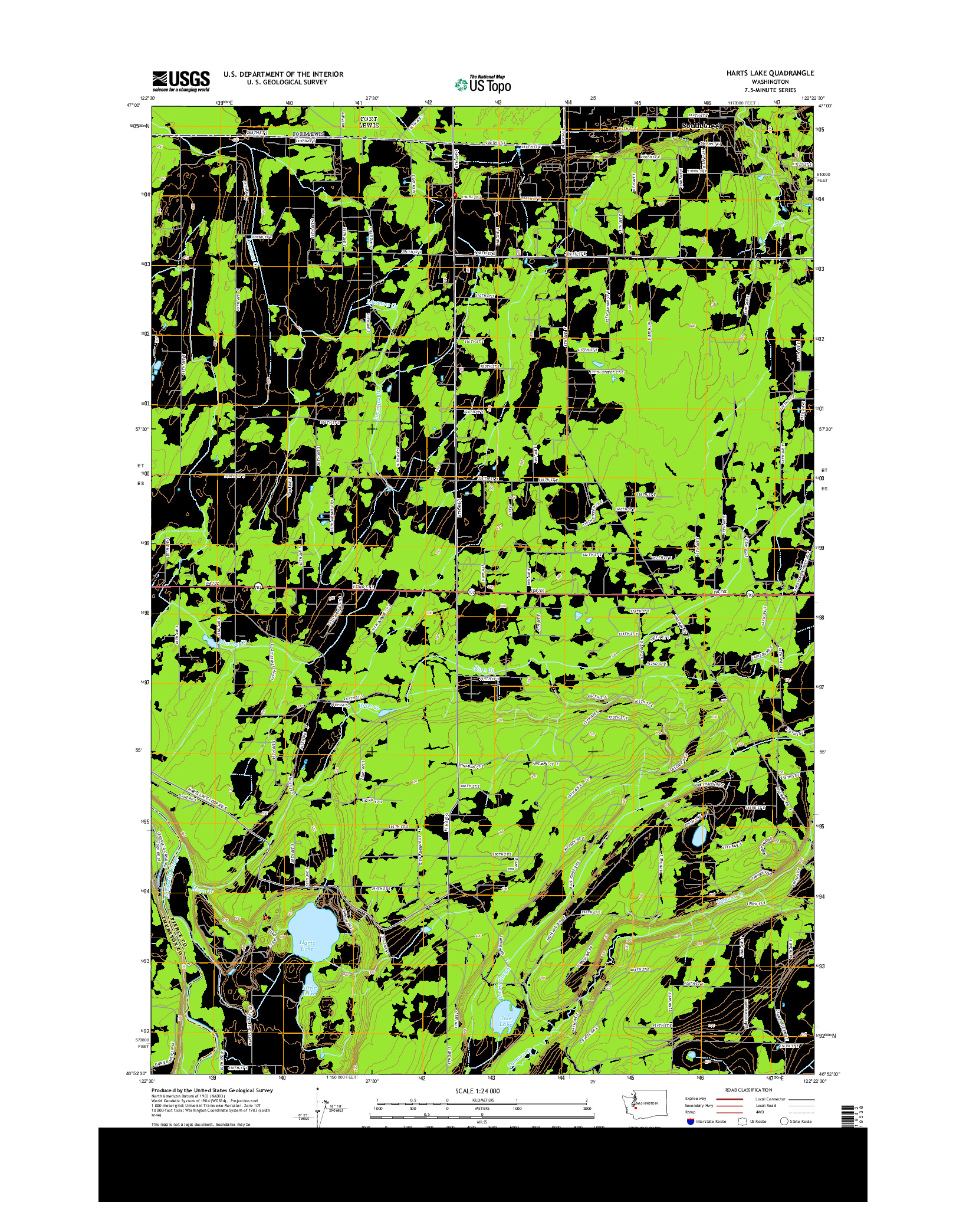 USGS US TOPO 7.5-MINUTE MAP FOR HARTS LAKE, WA 2013