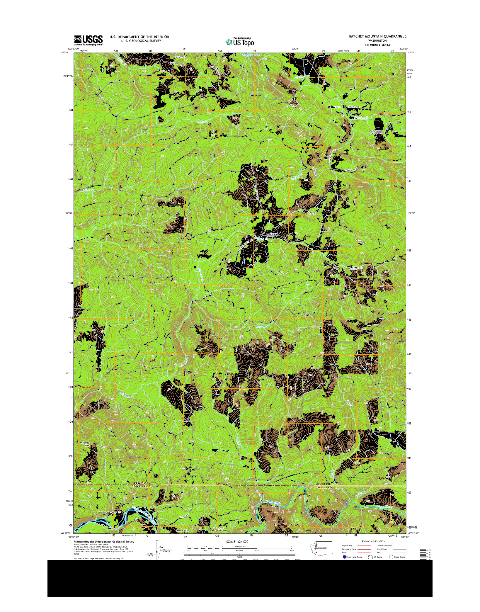 USGS US TOPO 7.5-MINUTE MAP FOR HATCHET MOUNTAIN, WA 2013