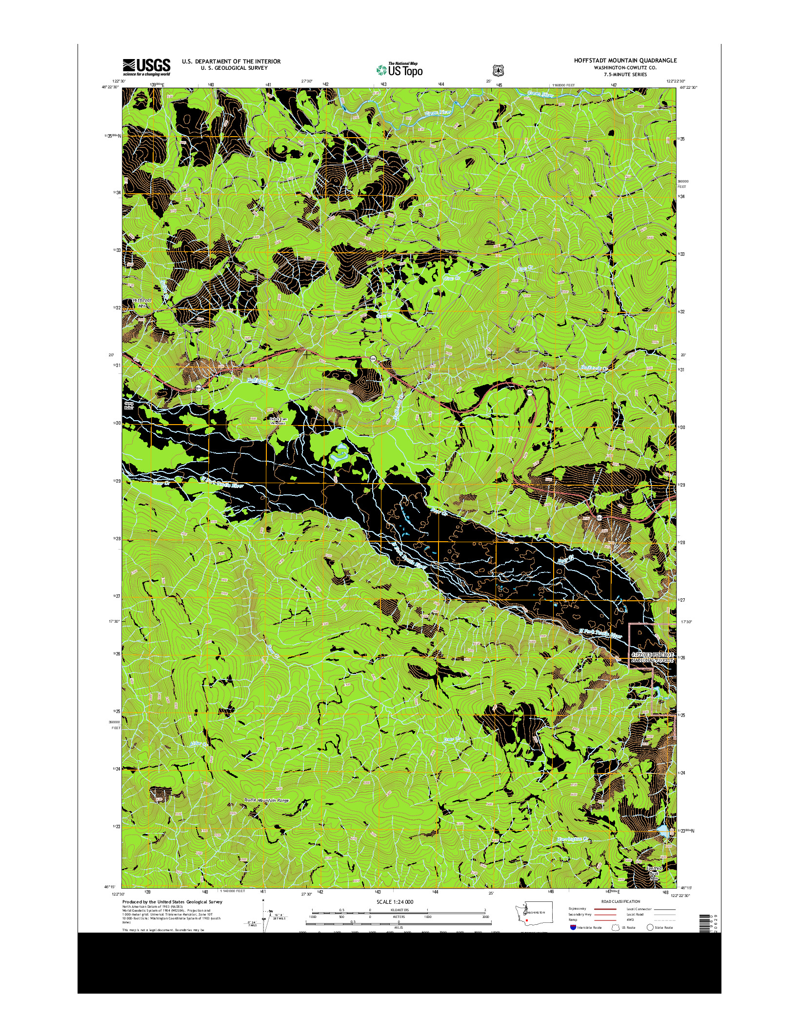 USGS US TOPO 7.5-MINUTE MAP FOR HOFFSTADT MOUNTAIN, WA 2013
