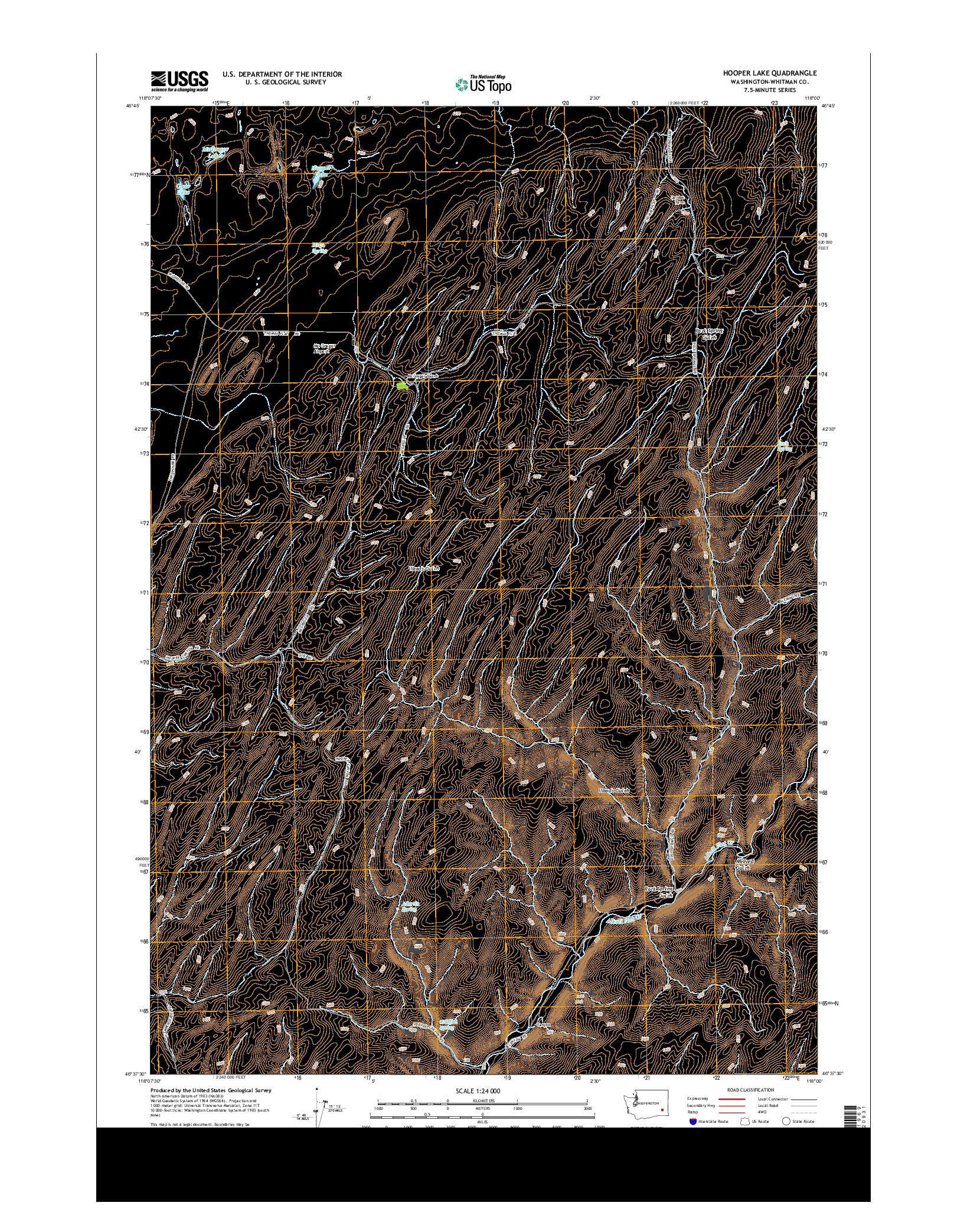 USGS US TOPO 7.5-MINUTE MAP FOR HOOPER LAKE, WA 2013