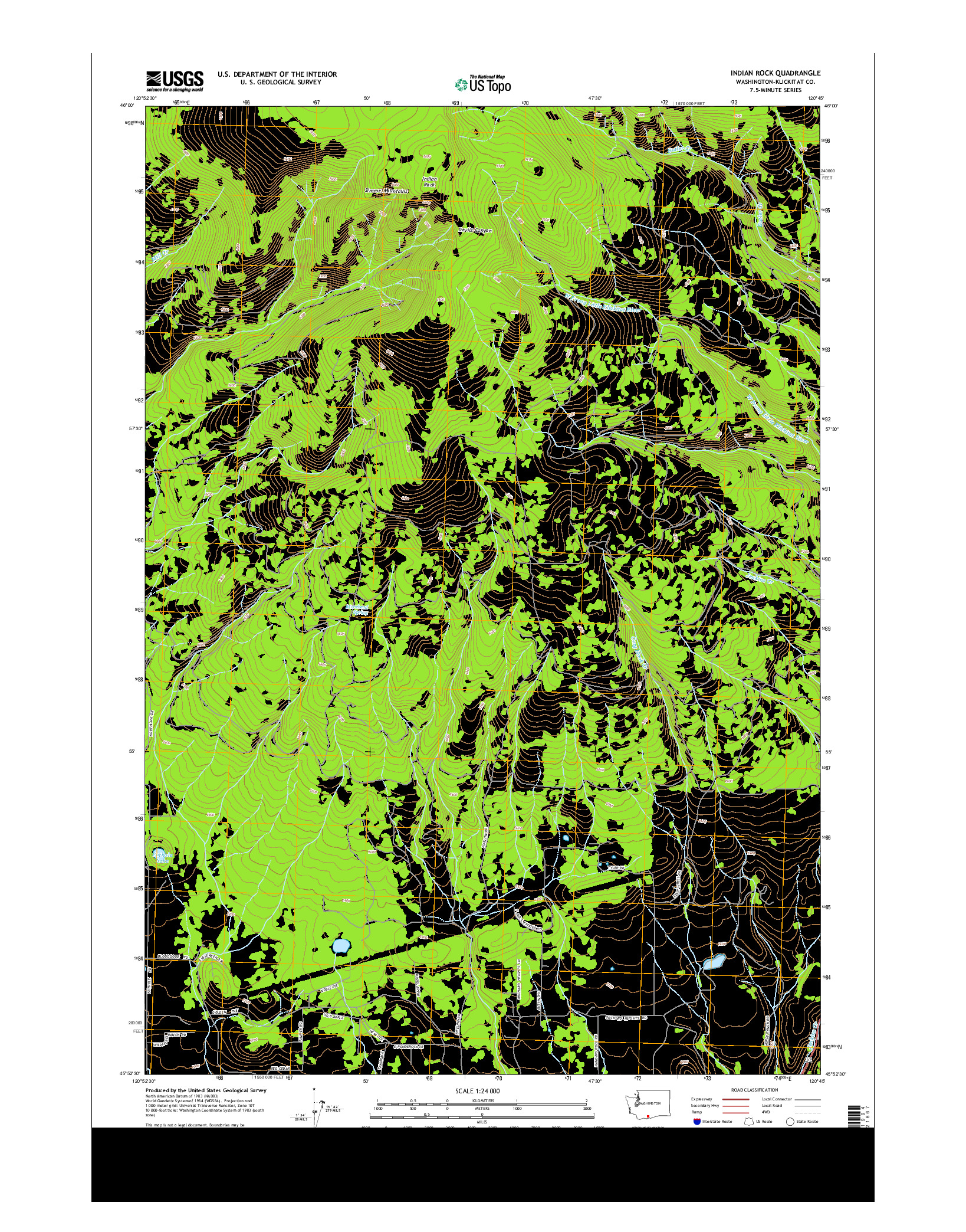 USGS US TOPO 7.5-MINUTE MAP FOR INDIAN ROCK, WA 2013