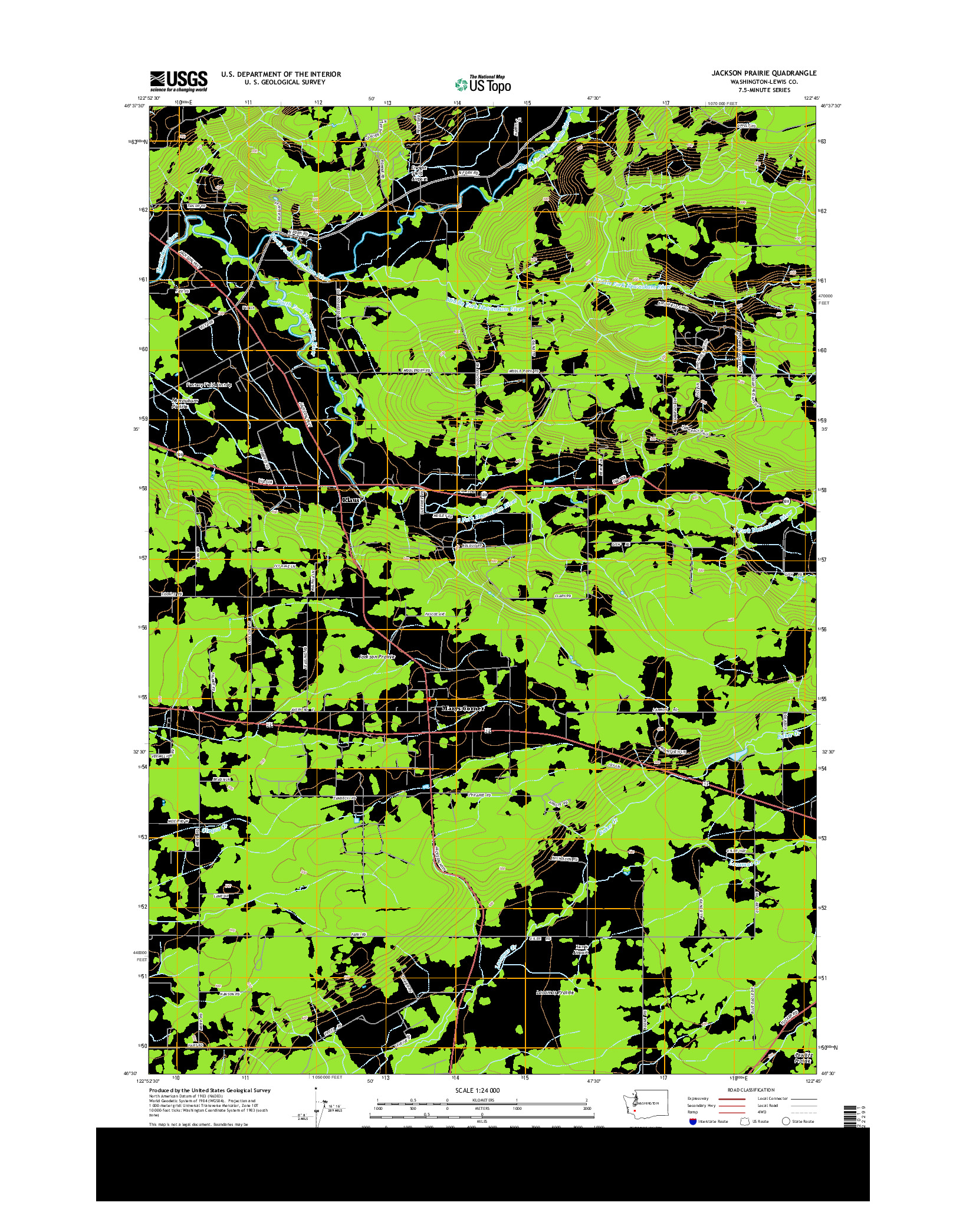 USGS US TOPO 7.5-MINUTE MAP FOR JACKSON PRAIRIE, WA 2013
