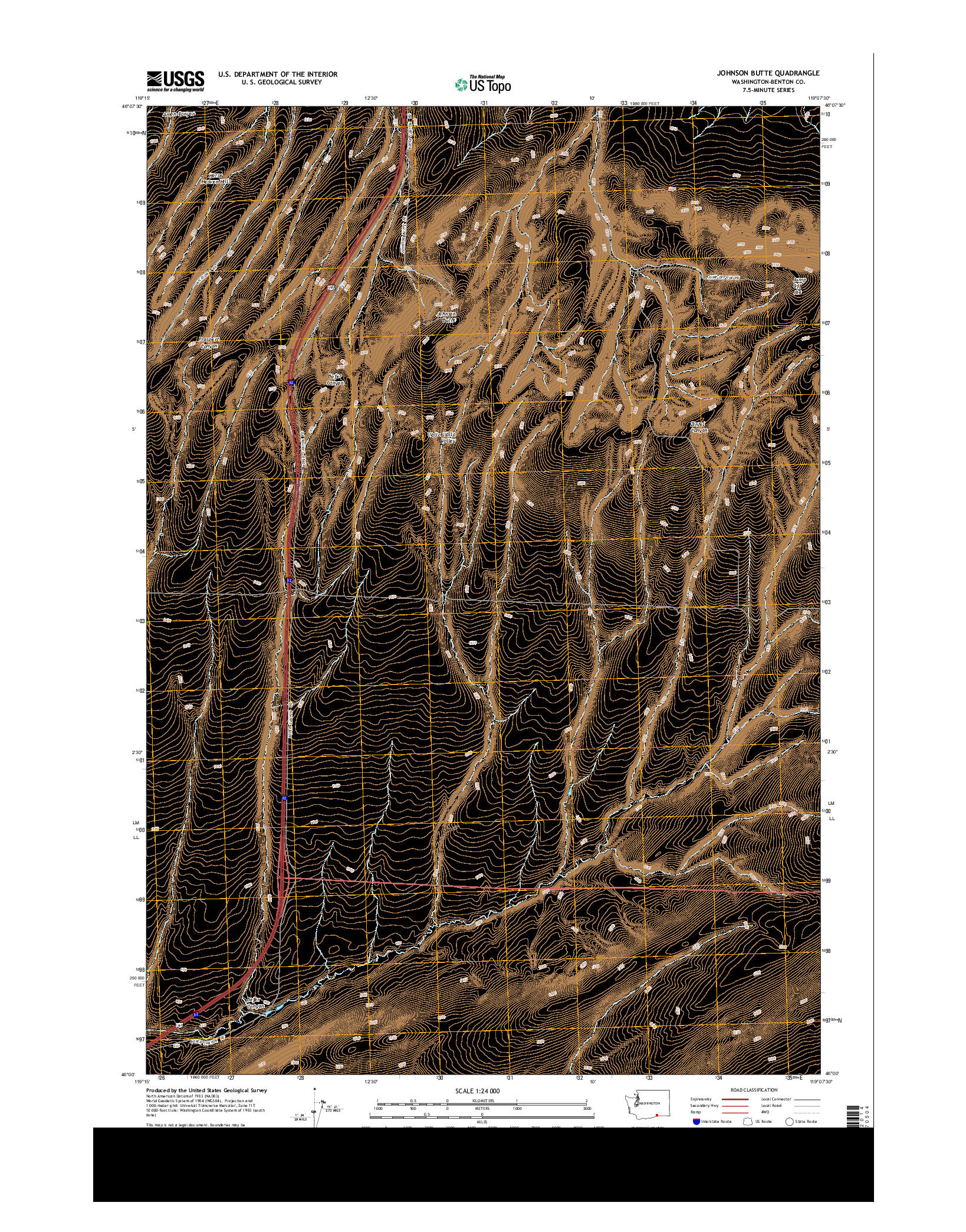 USGS US TOPO 7.5-MINUTE MAP FOR JOHNSON BUTTE, WA 2013