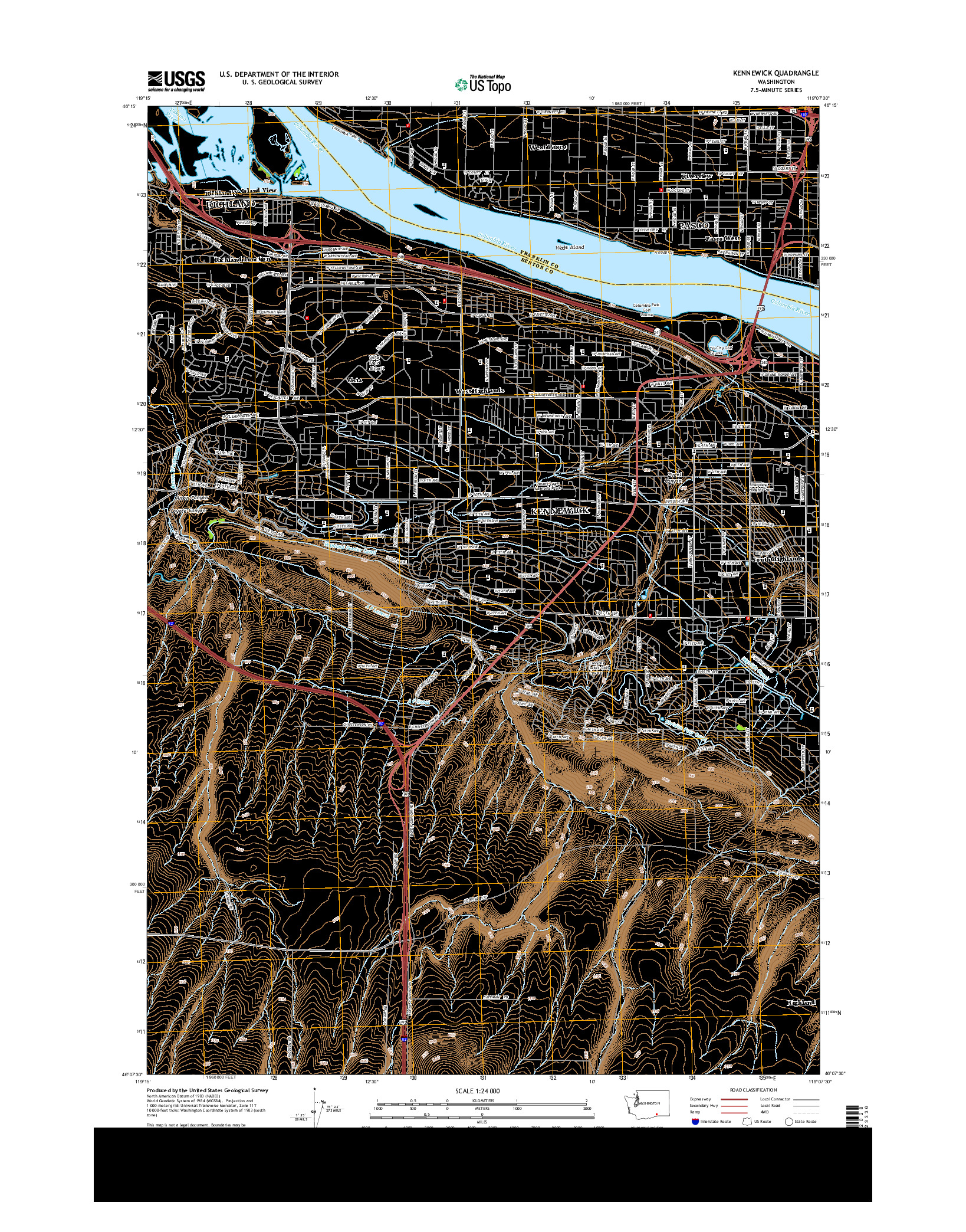 USGS US TOPO 7.5-MINUTE MAP FOR KENNEWICK, WA 2013