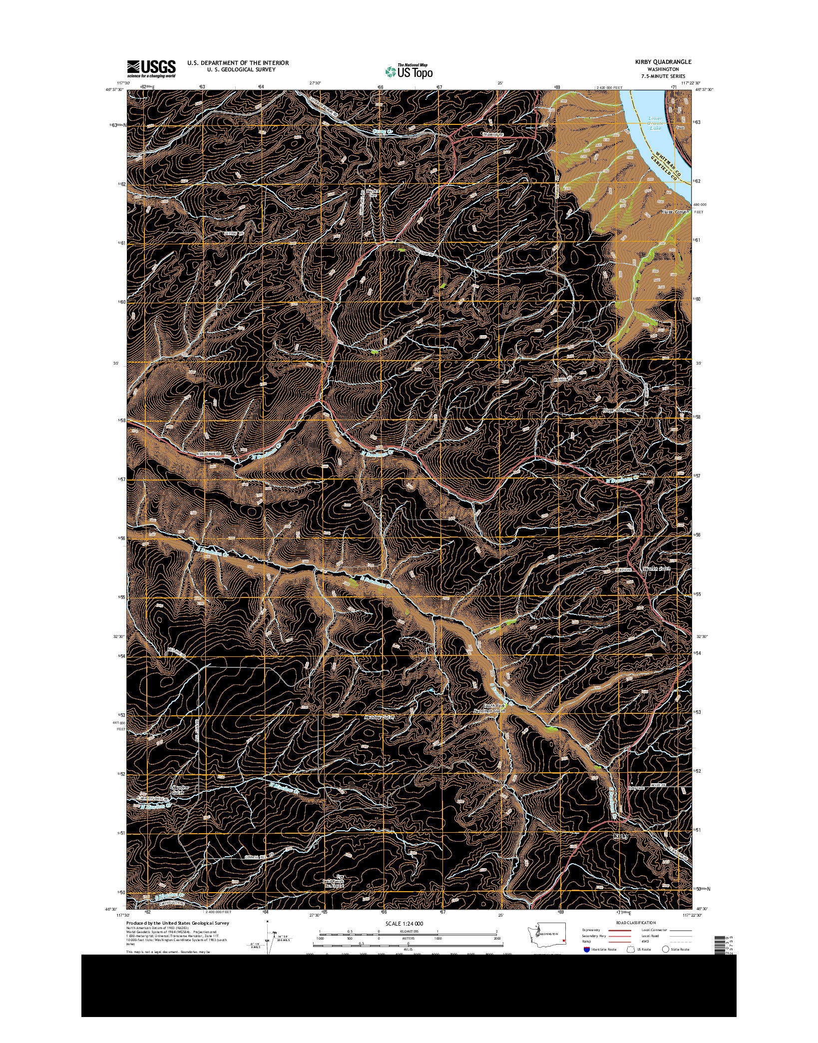 USGS US TOPO 7.5-MINUTE MAP FOR KIRBY, WA 2013