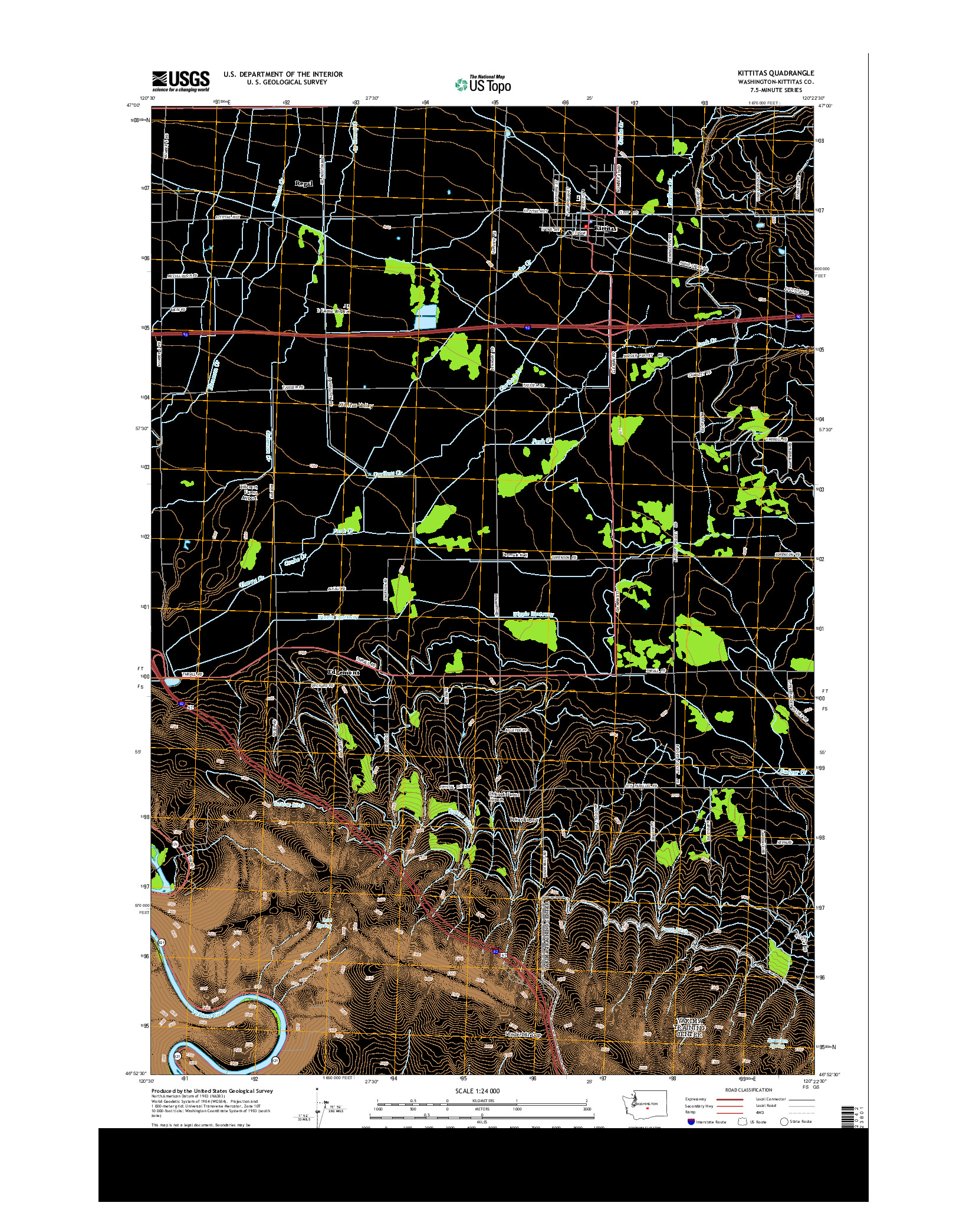 USGS US TOPO 7.5-MINUTE MAP FOR KITTITAS, WA 2013