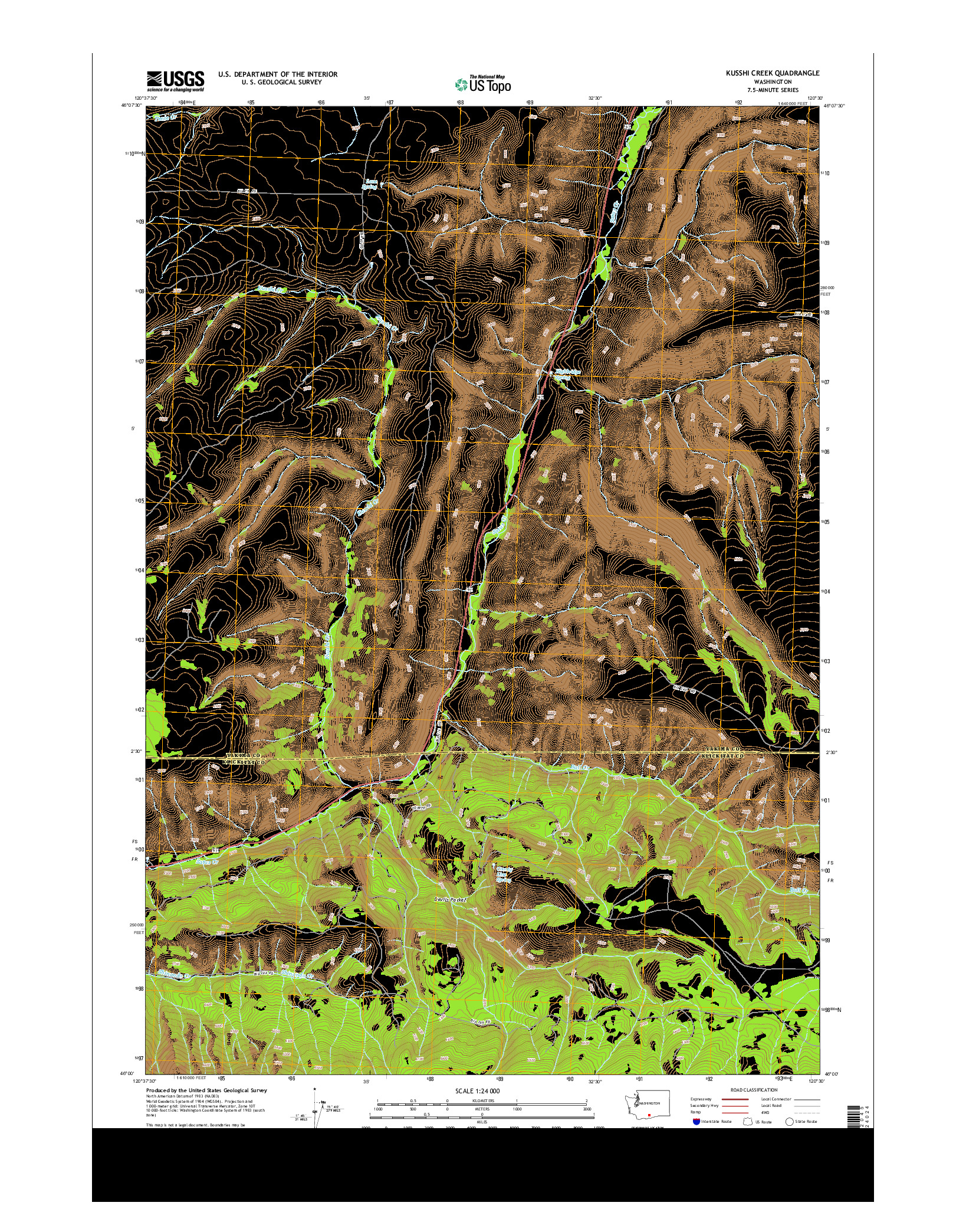 USGS US TOPO 7.5-MINUTE MAP FOR KUSSHI CREEK, WA 2013