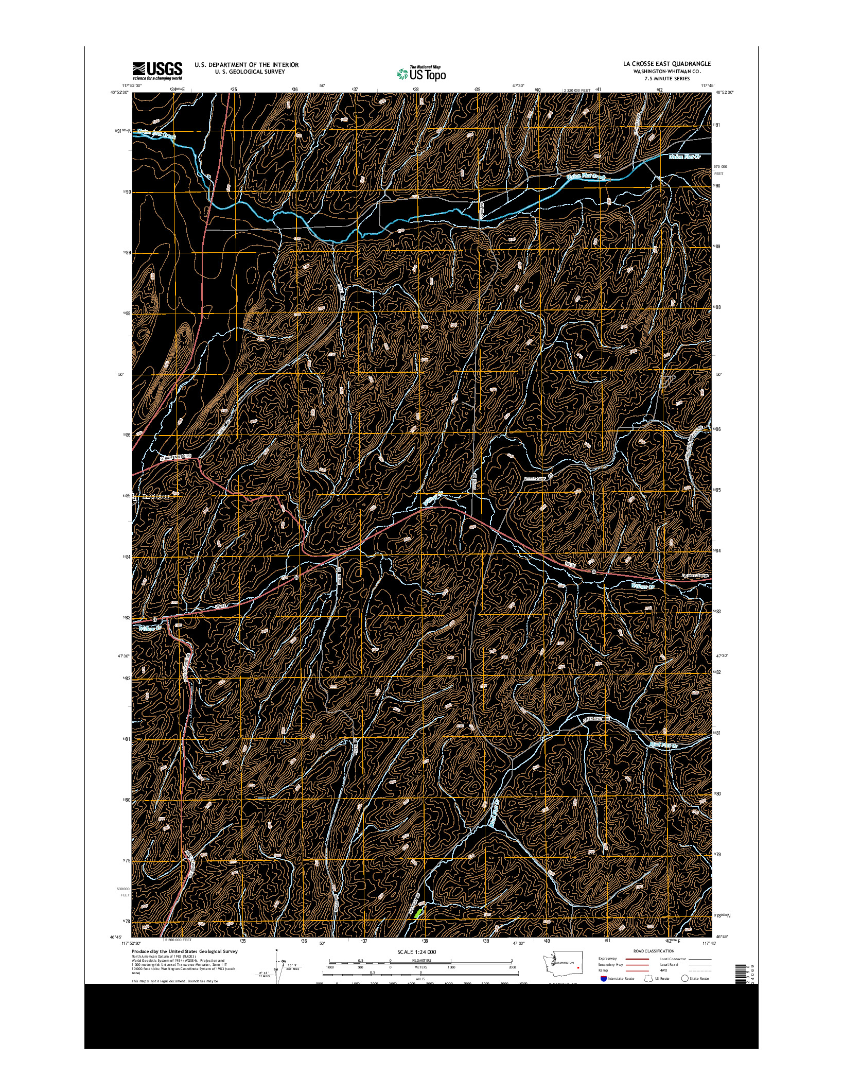 USGS US TOPO 7.5-MINUTE MAP FOR LA CROSSE EAST, WA 2013
