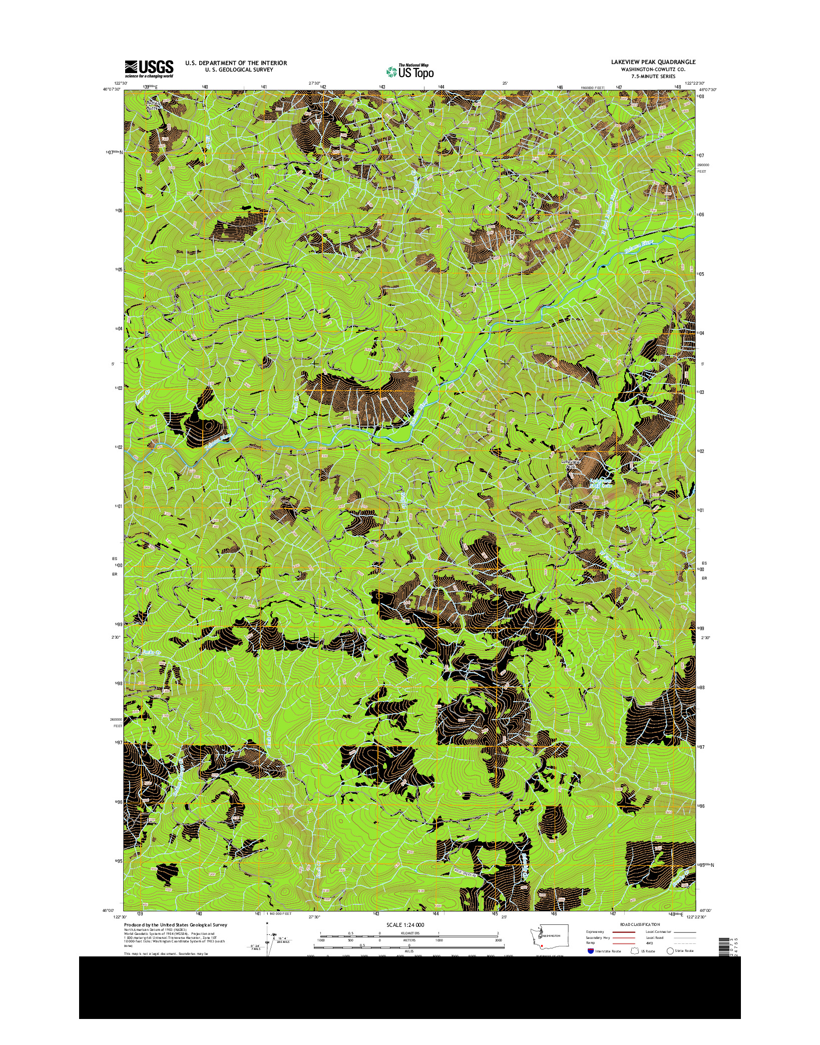 USGS US TOPO 7.5-MINUTE MAP FOR LAKEVIEW PEAK, WA 2013