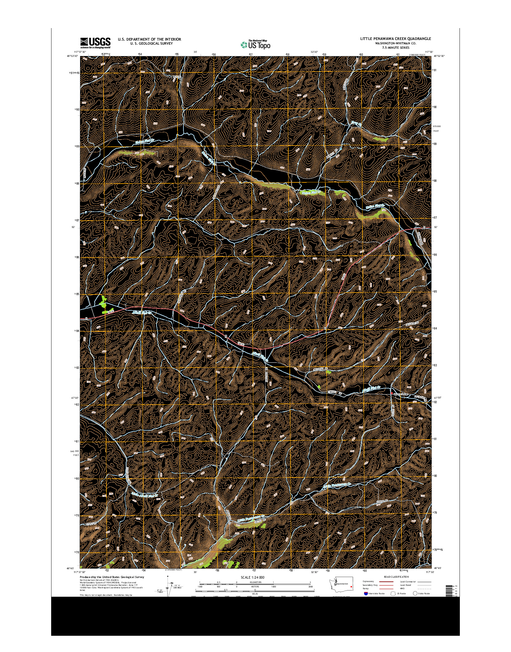 USGS US TOPO 7.5-MINUTE MAP FOR LITTLE PENAWAWA CREEK, WA 2013
