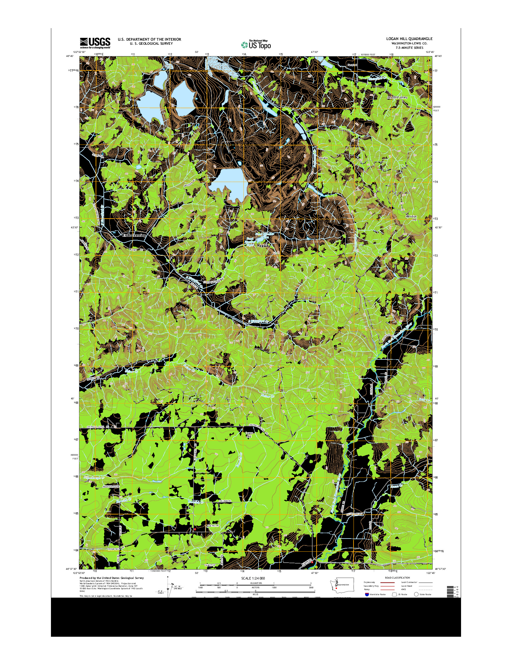 USGS US TOPO 7.5-MINUTE MAP FOR LOGAN HILL, WA 2013