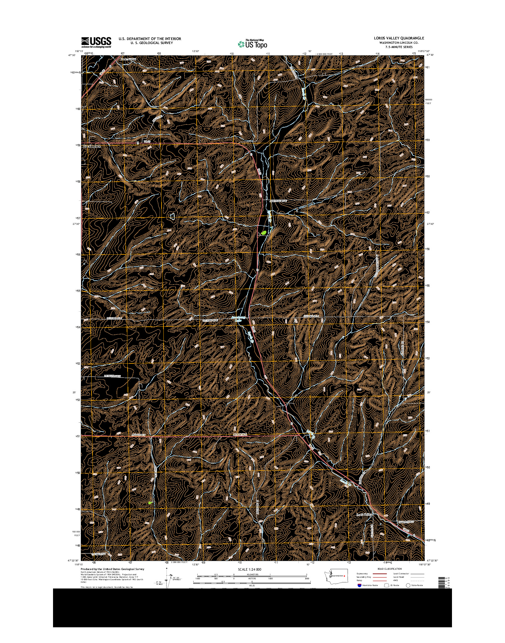 USGS US TOPO 7.5-MINUTE MAP FOR LORDS VALLEY, WA 2013