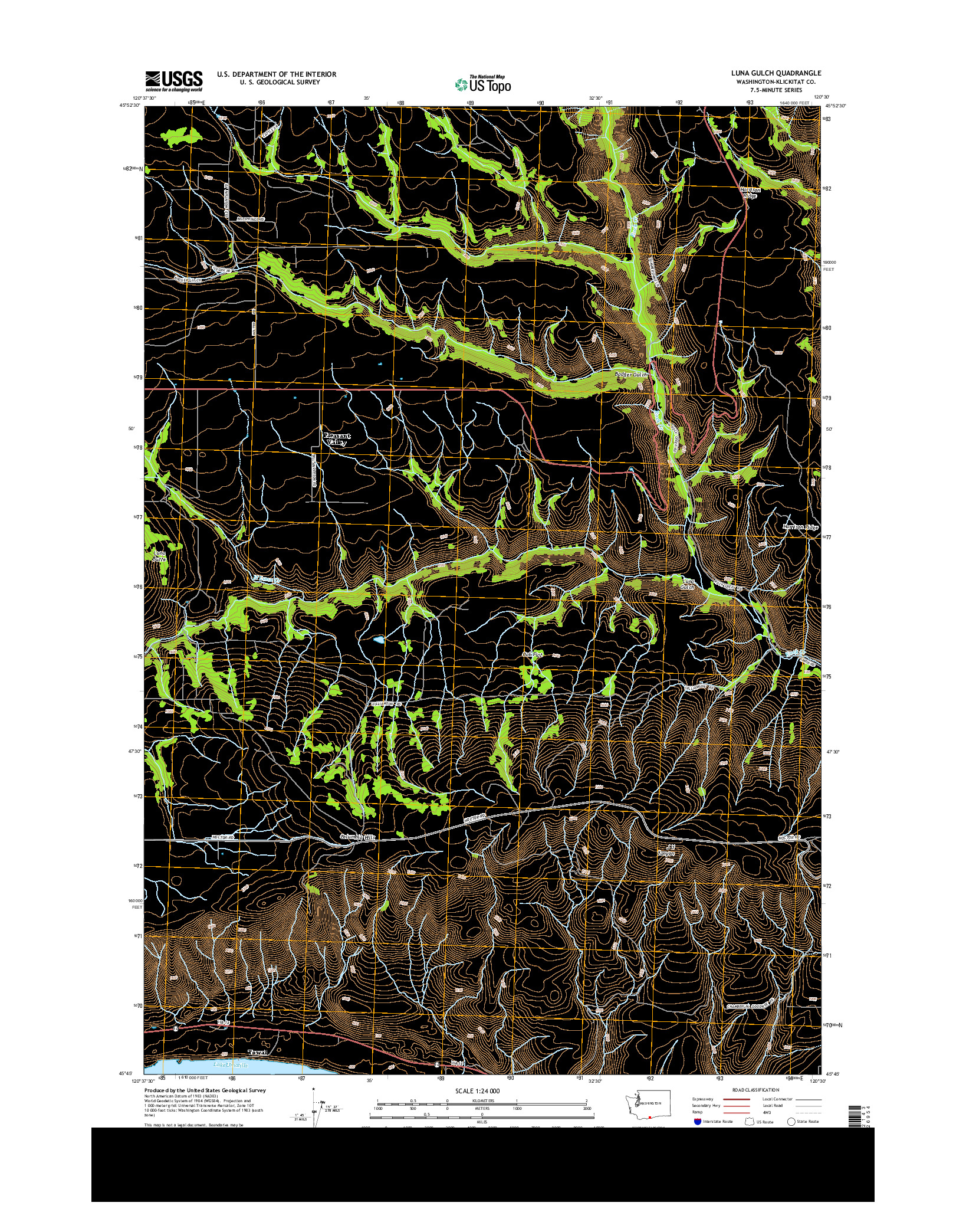 USGS US TOPO 7.5-MINUTE MAP FOR LUNA GULCH, WA 2013