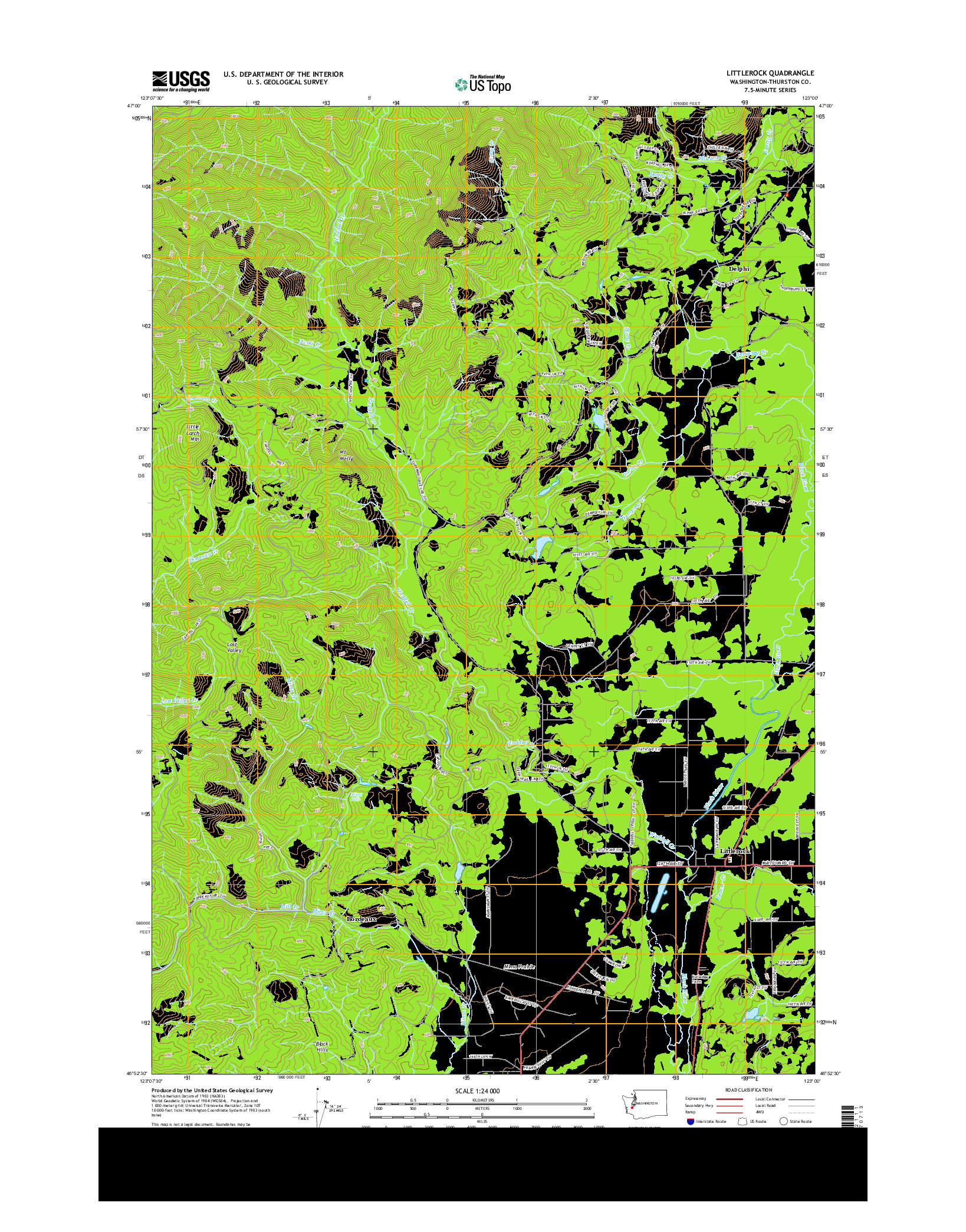 USGS US TOPO 7.5-MINUTE MAP FOR LITTLEROCK, WA 2013