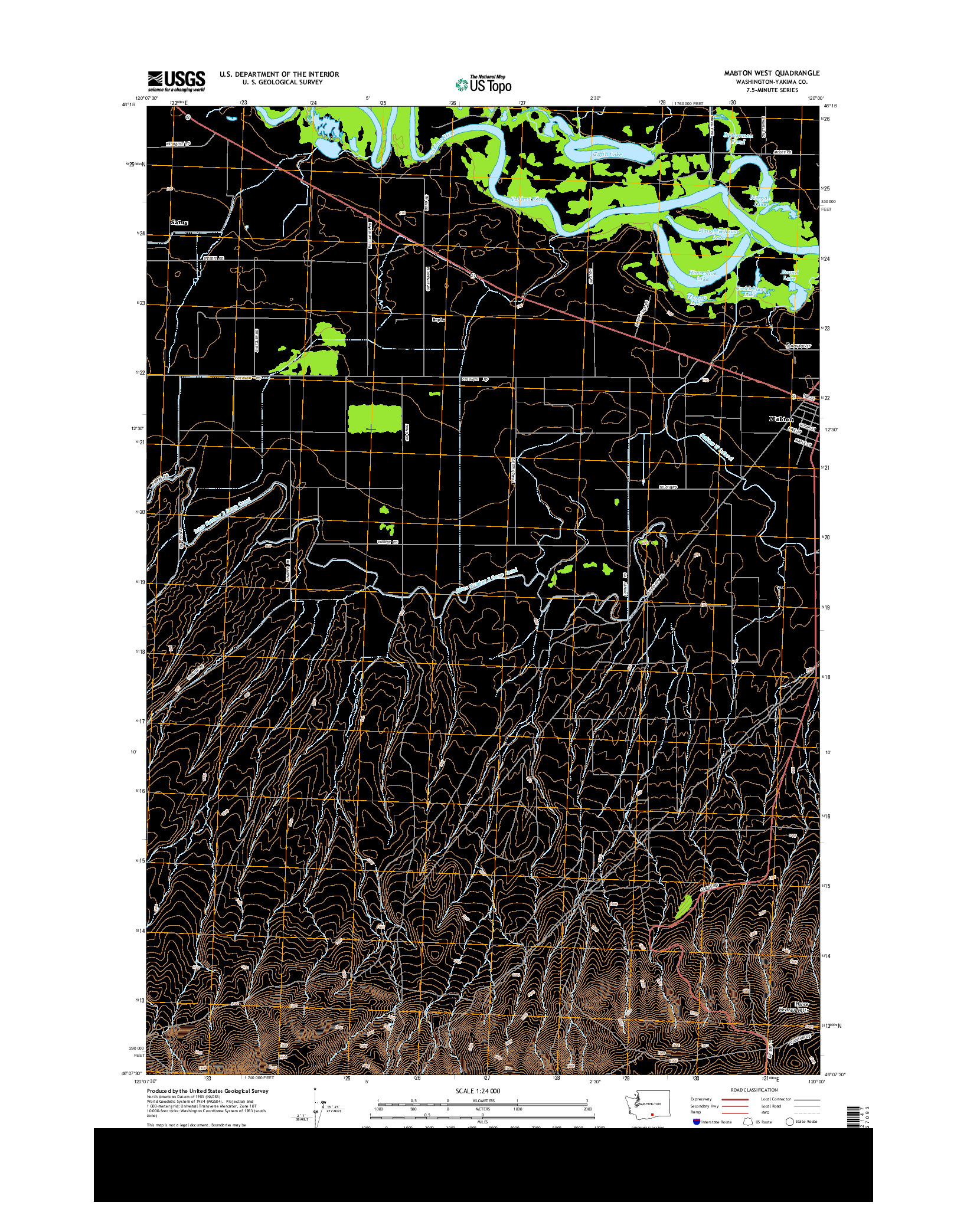 USGS US TOPO 7.5-MINUTE MAP FOR MABTON WEST, WA 2013