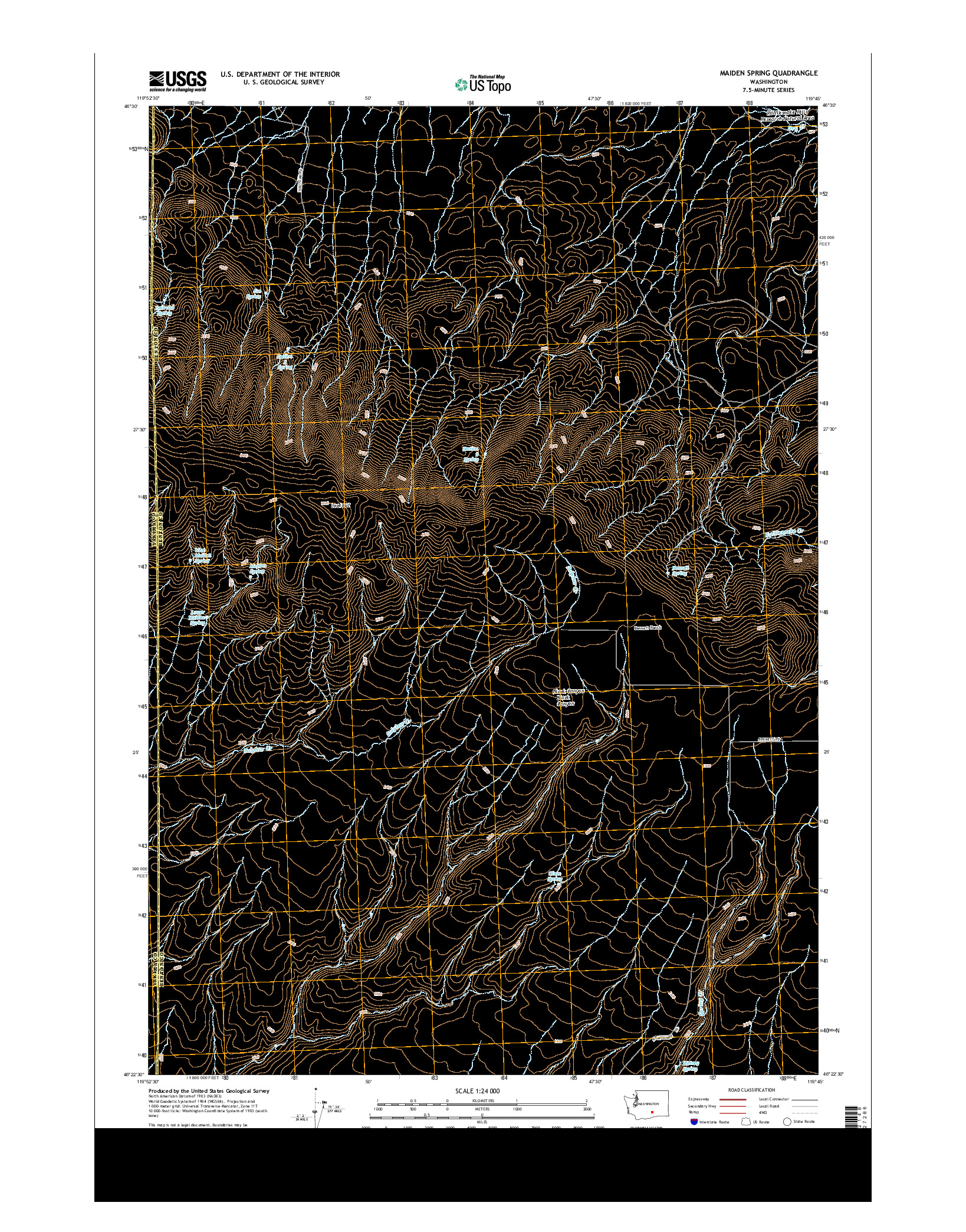 USGS US TOPO 7.5-MINUTE MAP FOR MAIDEN SPRING, WA 2013