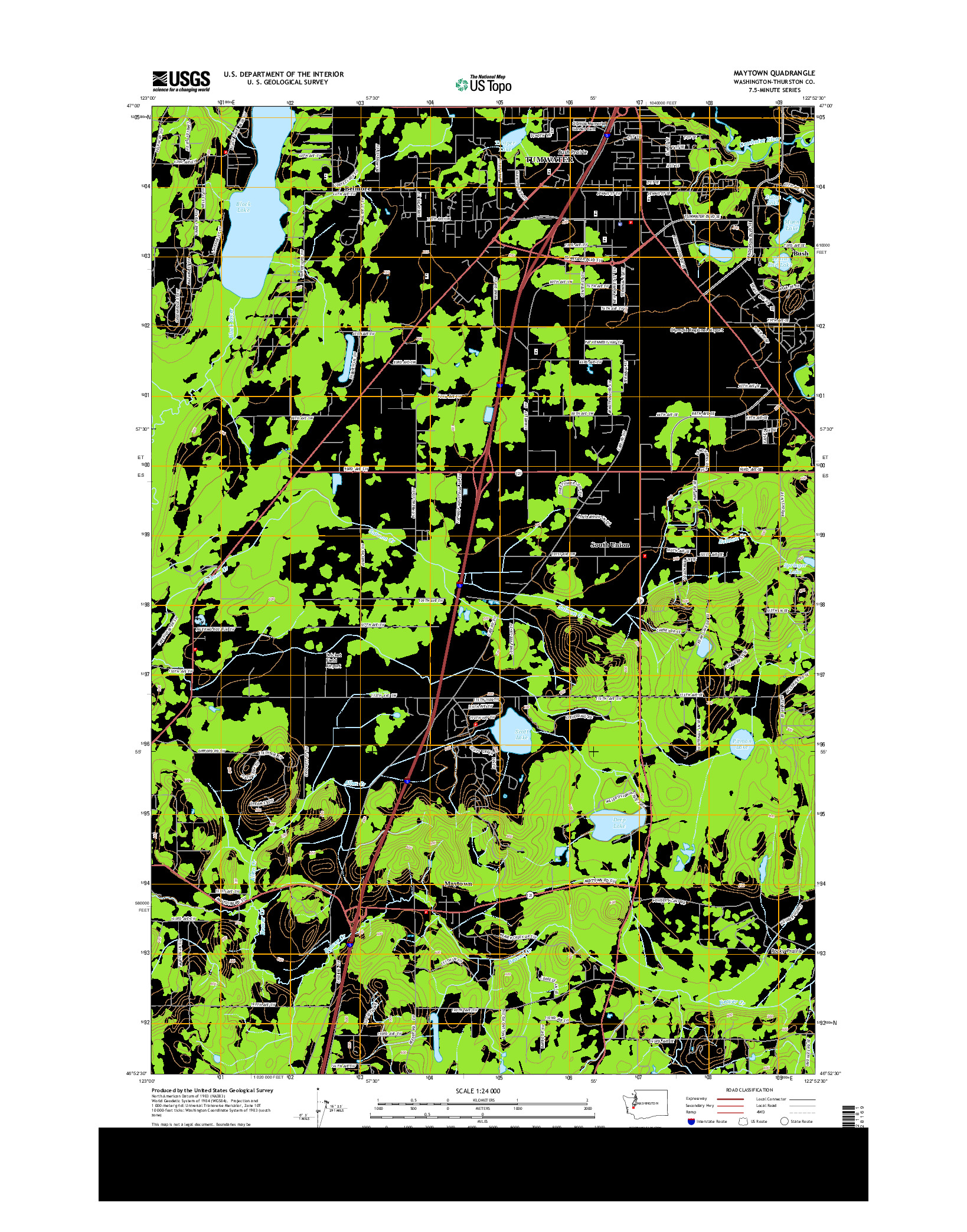 USGS US TOPO 7.5-MINUTE MAP FOR MAYTOWN, WA 2013