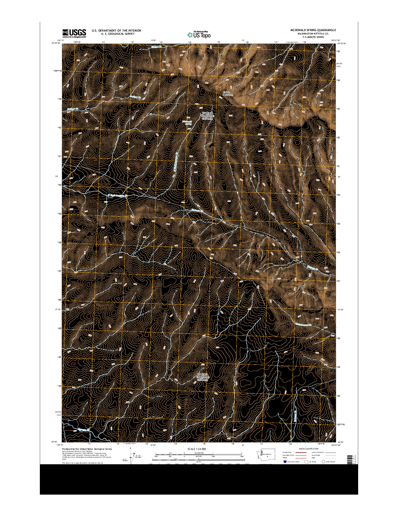USGS US TOPO 7.5-MINUTE MAP FOR MCDONALD SPRING, WA 2013