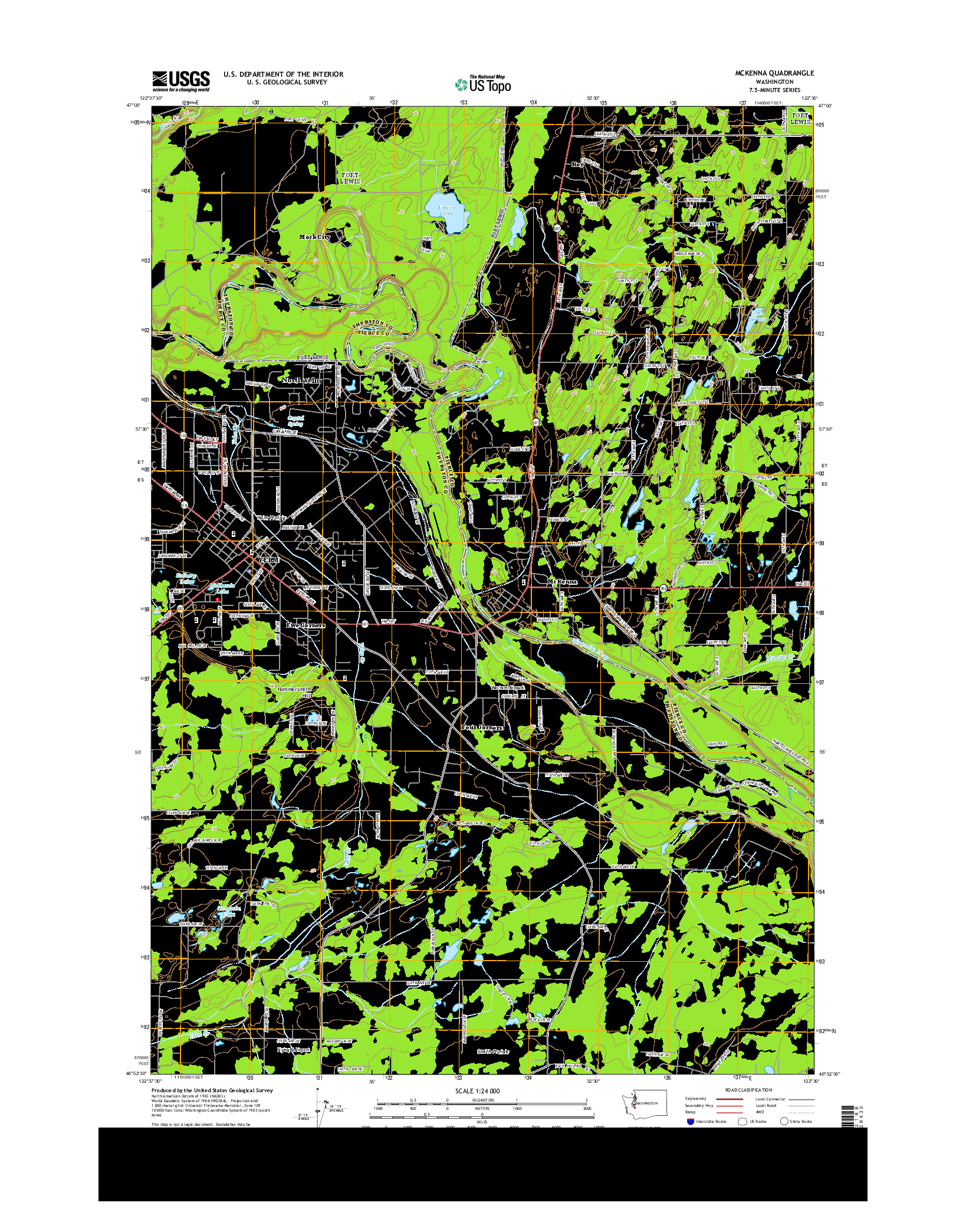 USGS US TOPO 7.5-MINUTE MAP FOR MCKENNA, WA 2013