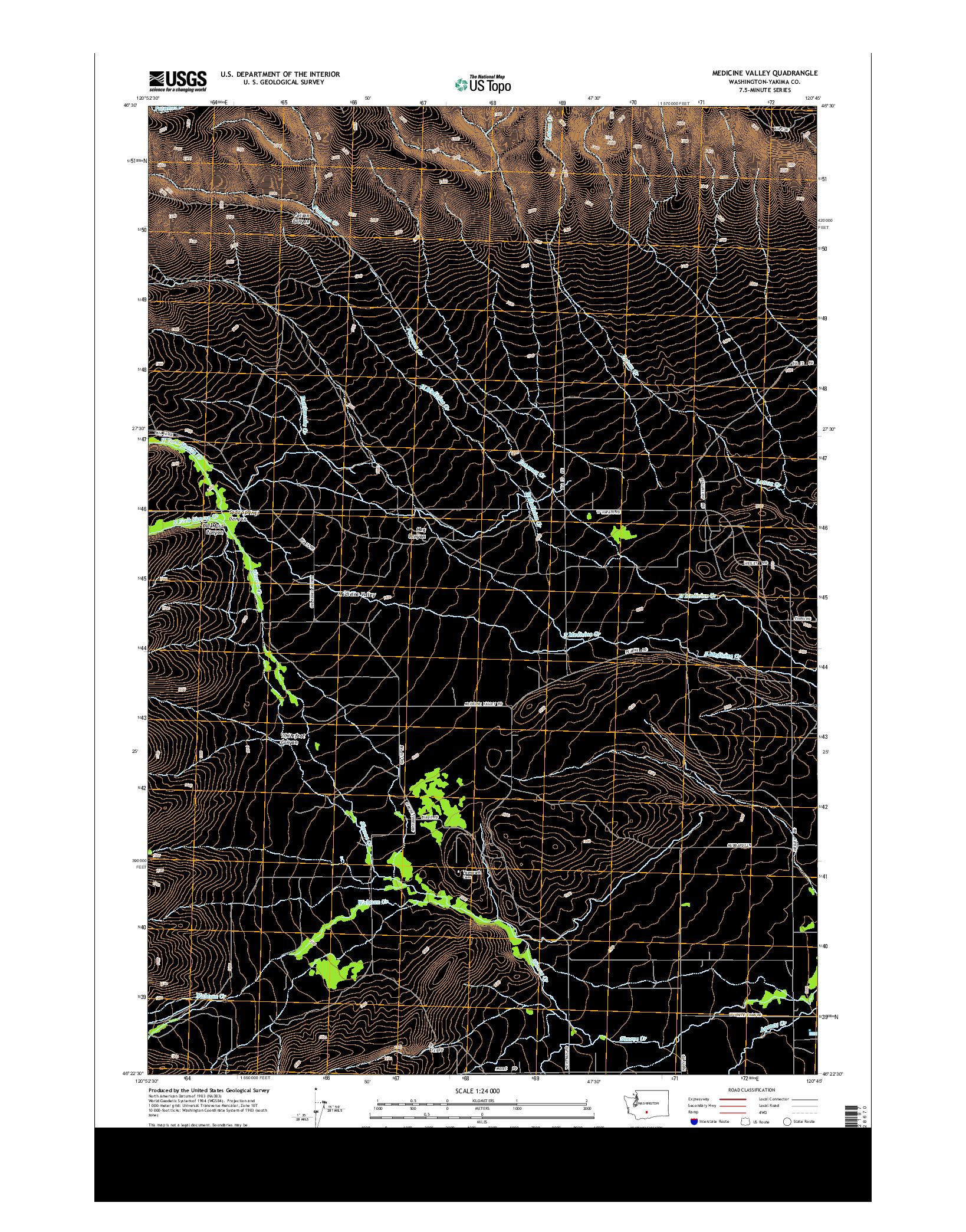 USGS US TOPO 7.5-MINUTE MAP FOR MEDICINE VALLEY, WA 2013