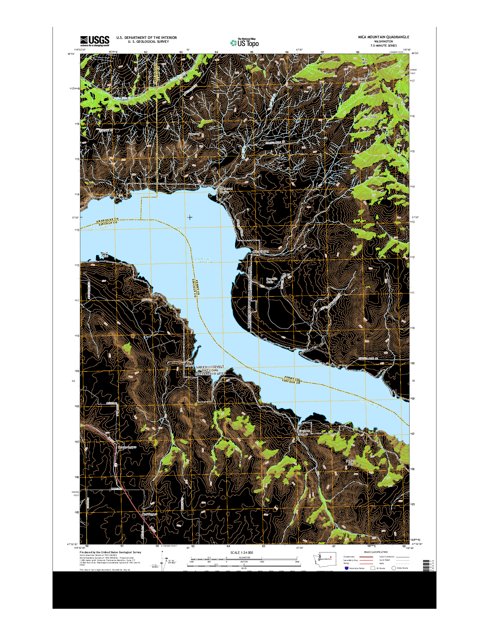 USGS US TOPO 7.5-MINUTE MAP FOR MICA MOUNTAIN, WA 2013