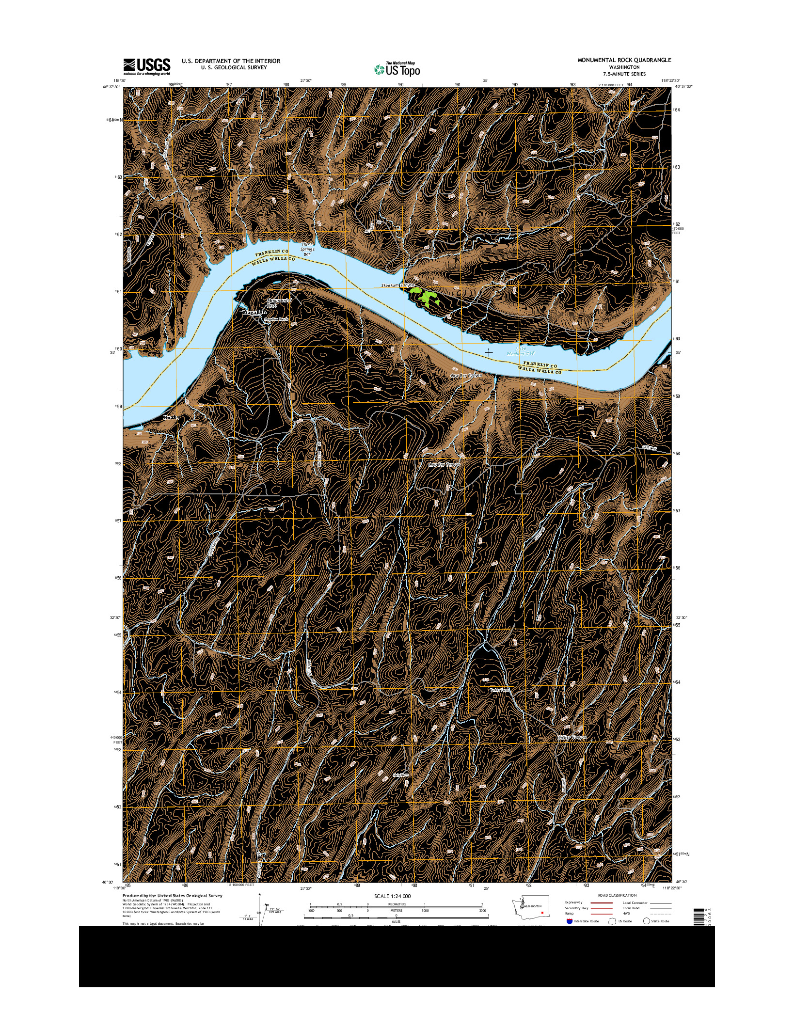 USGS US TOPO 7.5-MINUTE MAP FOR MONUMENTAL ROCK, WA 2013
