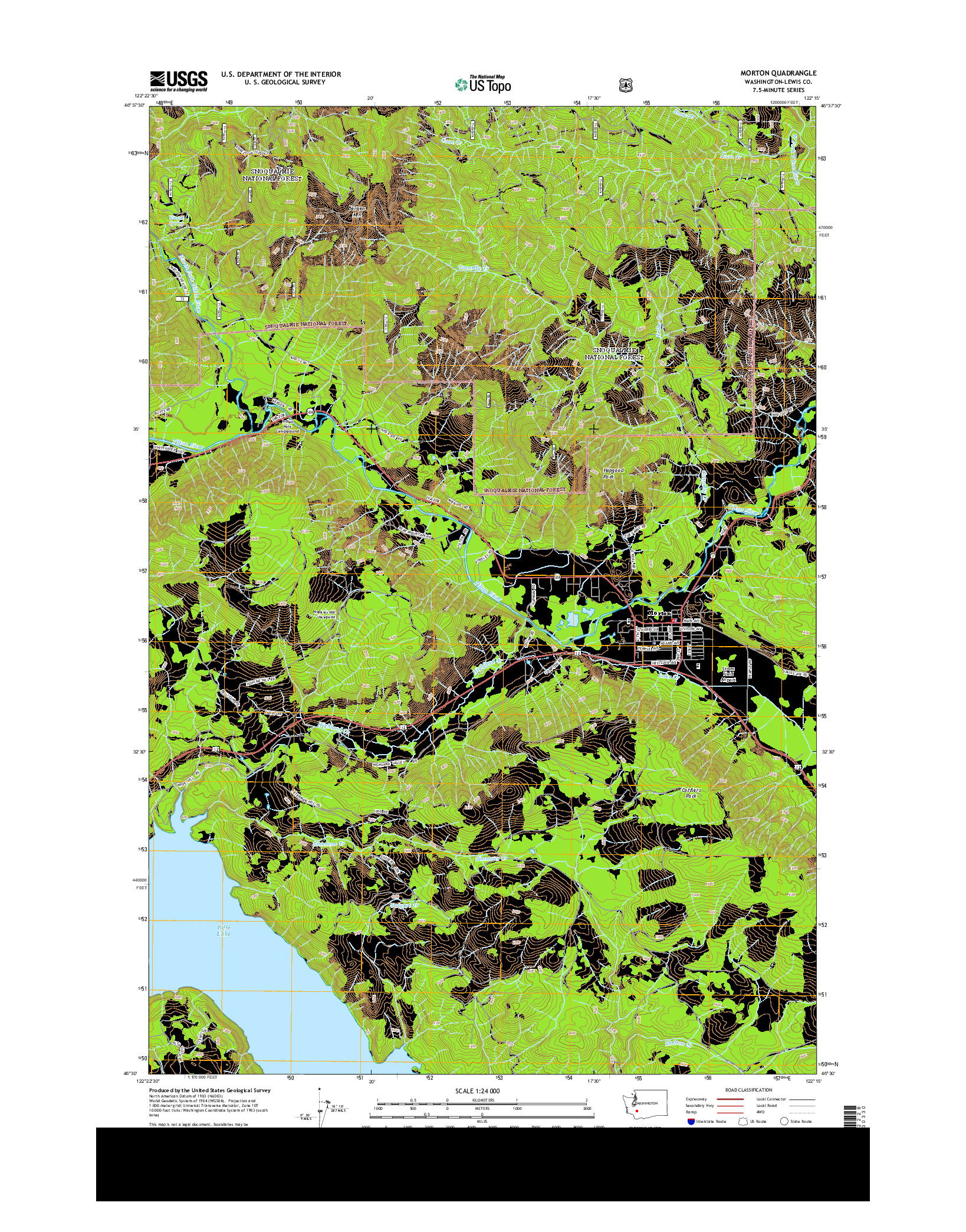 USGS US TOPO 7.5-MINUTE MAP FOR MORTON, WA 2013