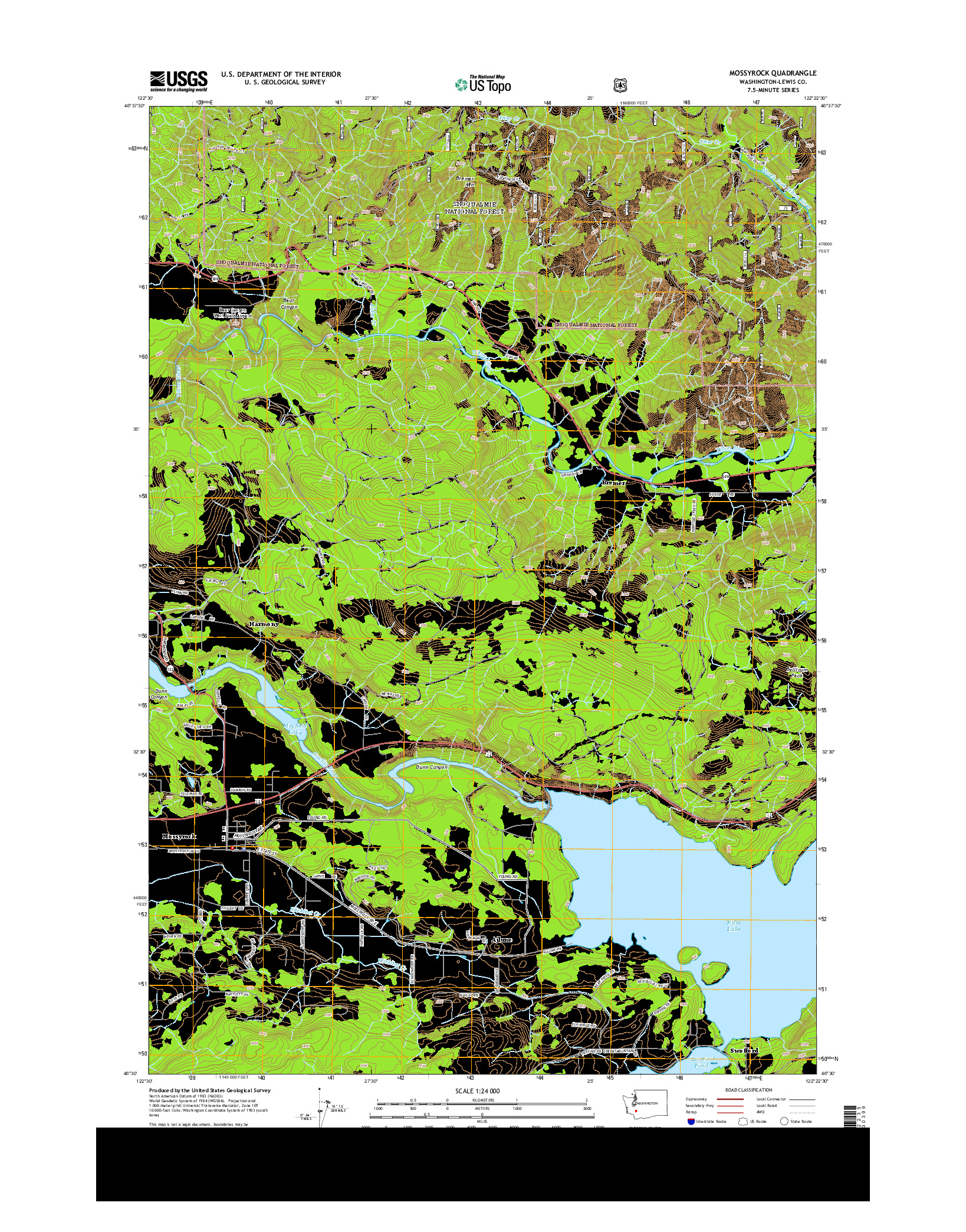 USGS US TOPO 7.5-MINUTE MAP FOR MOSSYROCK, WA 2013